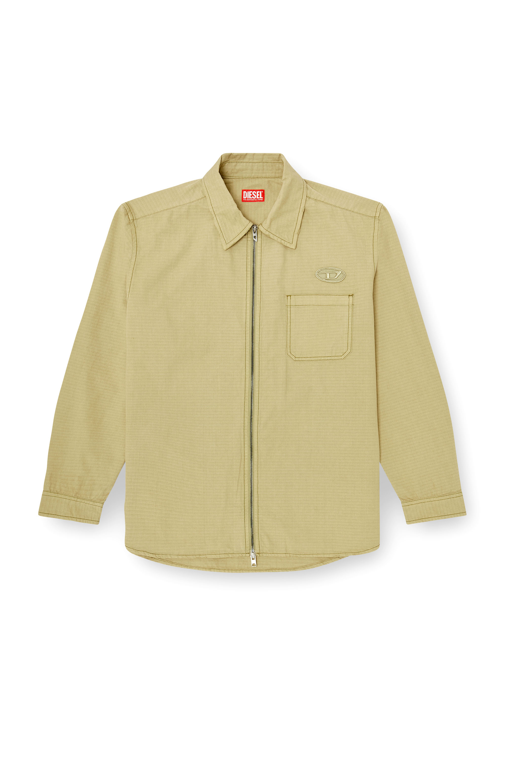 Diesel - S-ALIAS-ZIP, Herren Ripstop-Hemd mit Rei&szlig;verschluss in null - 3