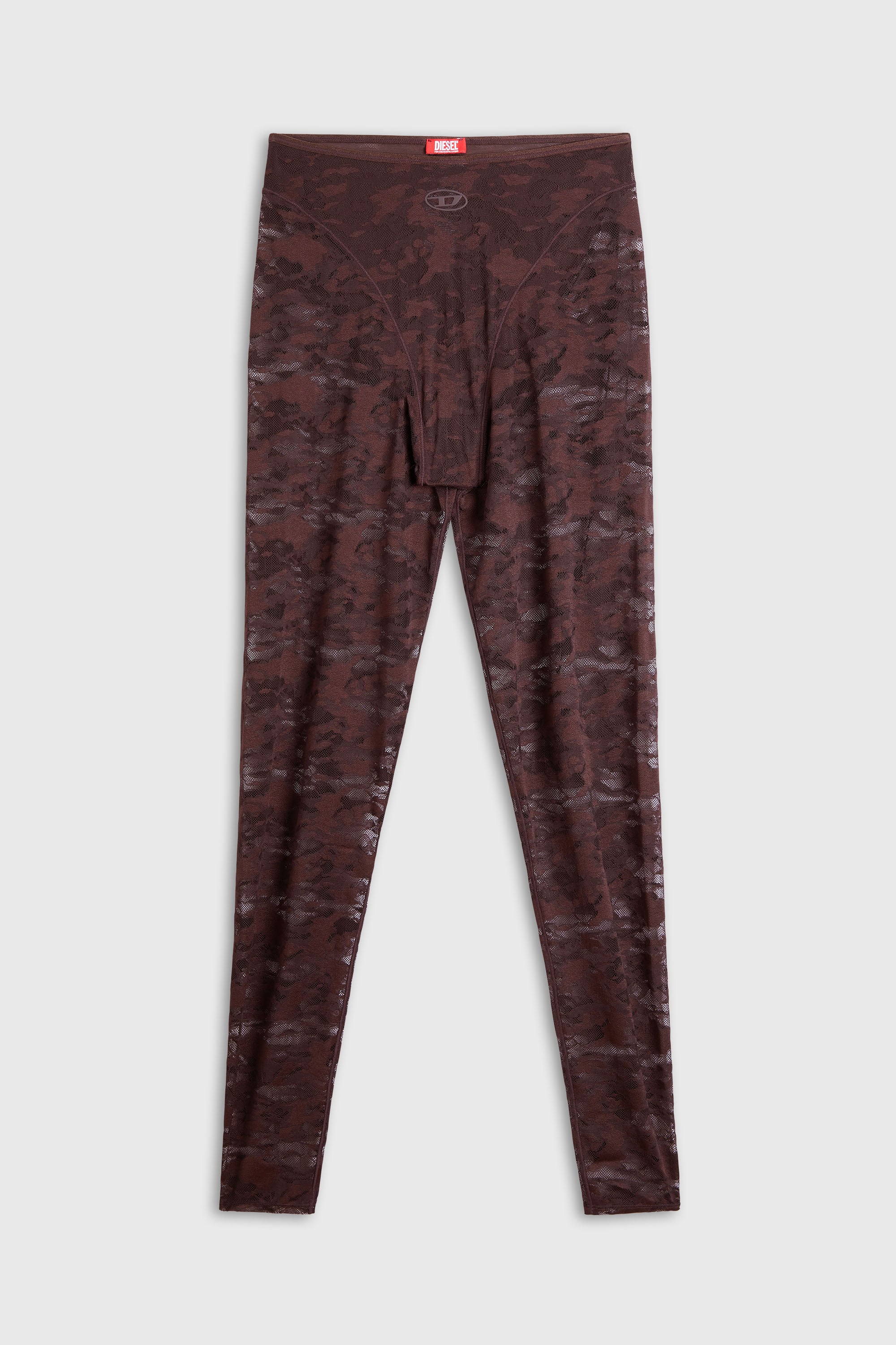 Diesel - HAYLEY-UTLT, Damen Leggings aus Nylon mit camouflage-Spitze in Dunkelbraun - 2