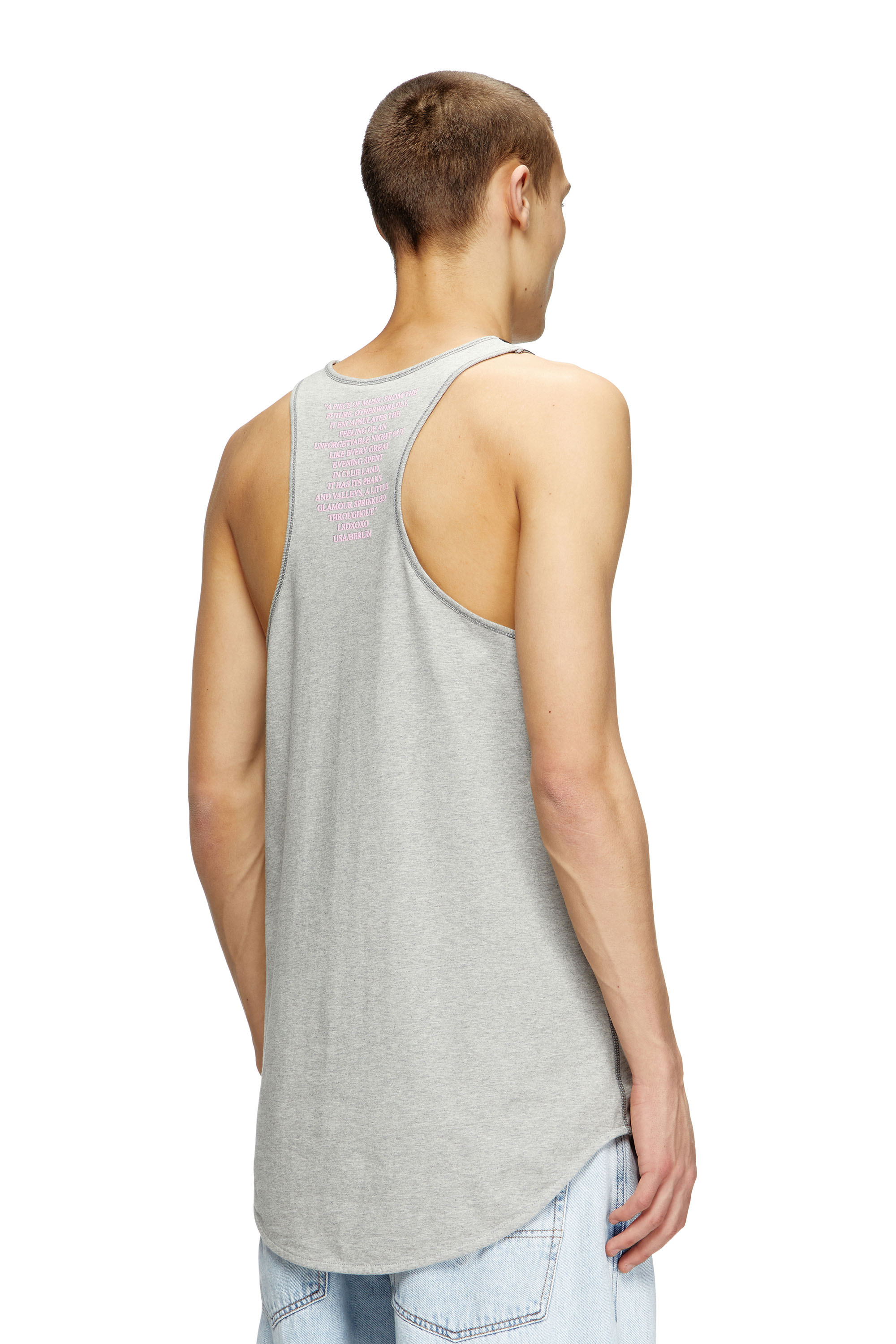 Diesel - T-SHAN, Unisex Tanktop mit Text-Print in Grau - 4