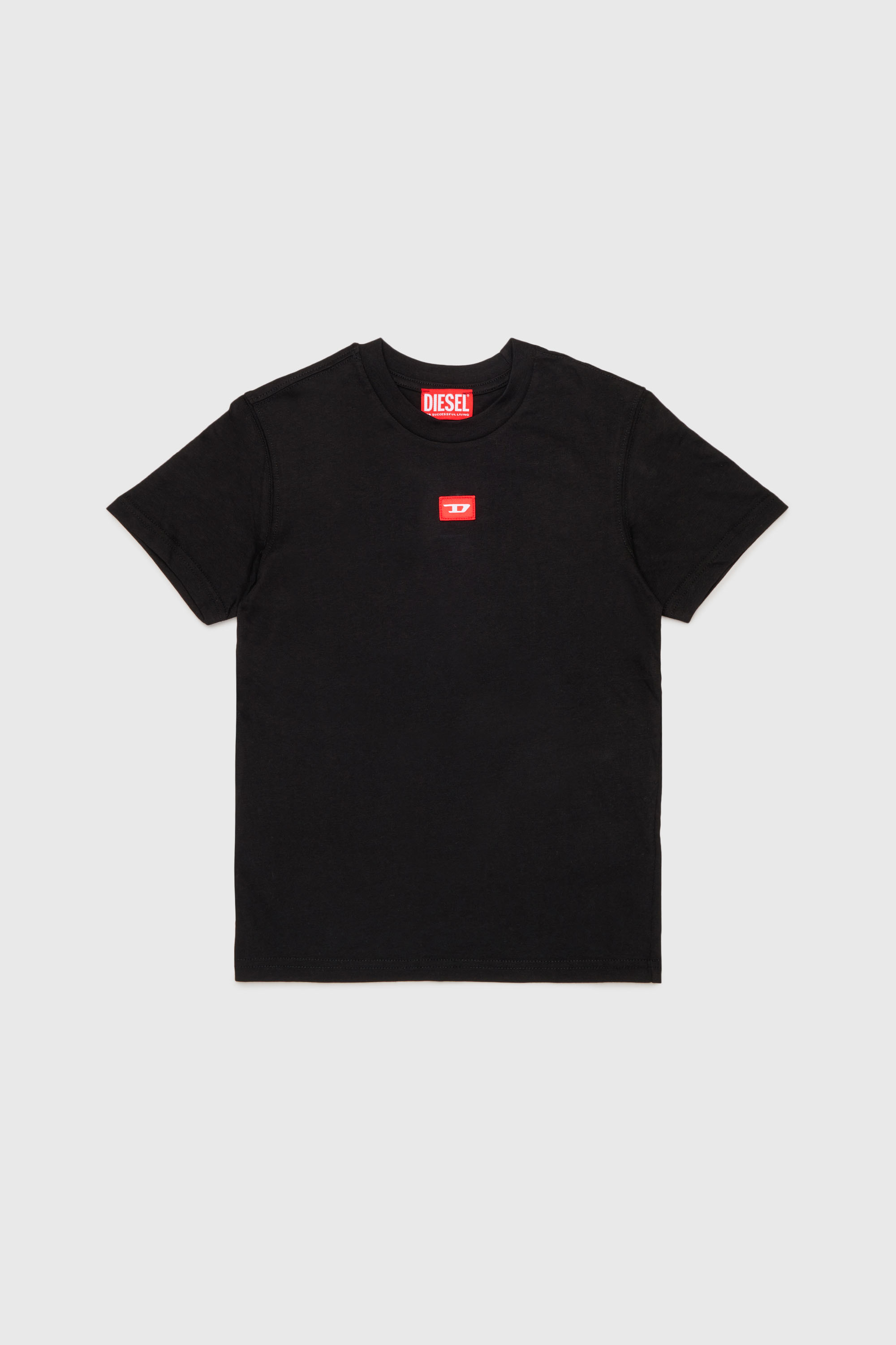 Diesel - TXDIEGO, Herren T-Shirt aus Baumwolle mit Aufn&auml;hern in Schwarz - 1