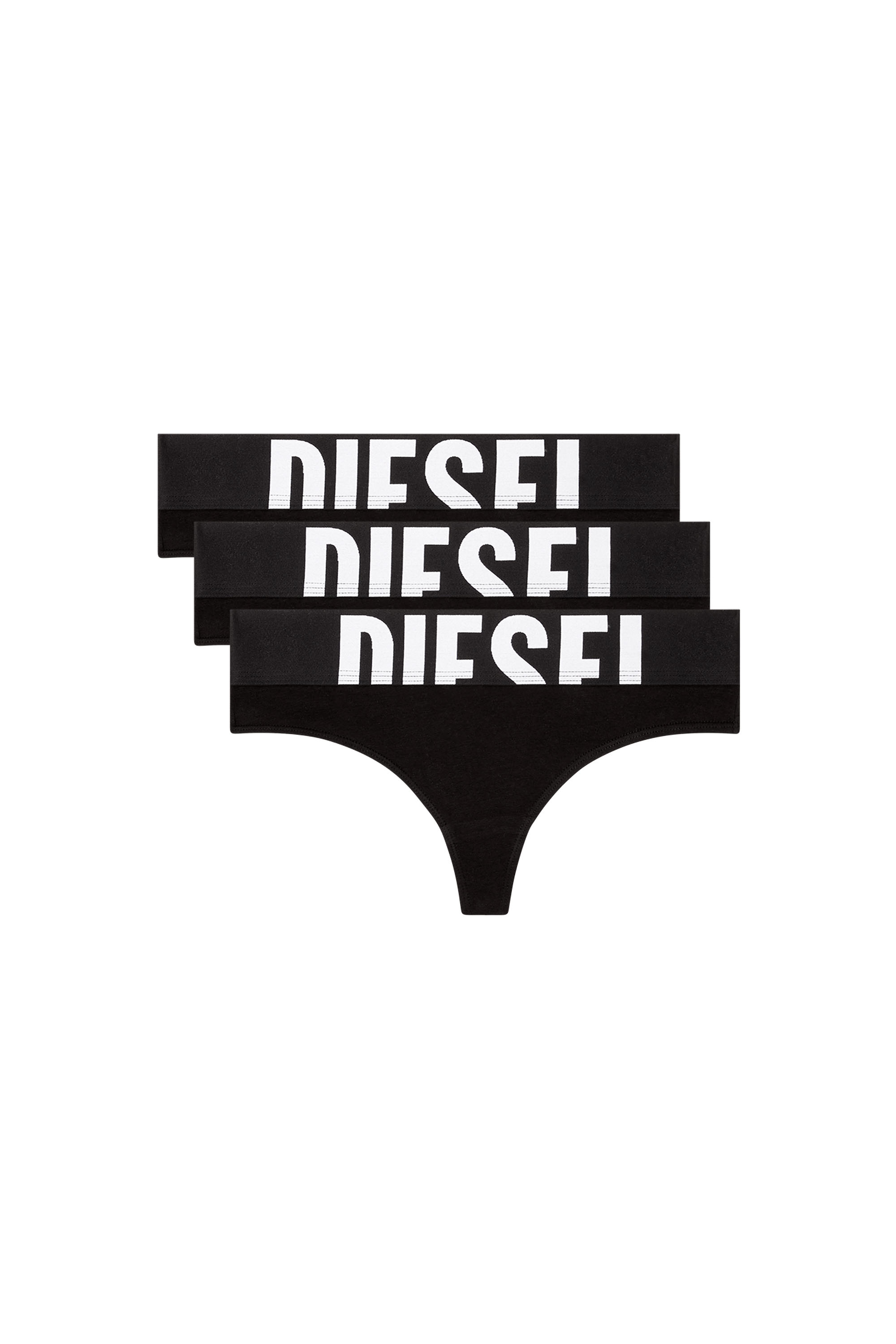 Diesel - UFST-STARS-THREEPACK, Damen Strings mit Cut-off-Logo im Dreierpack in Schwarz - 2