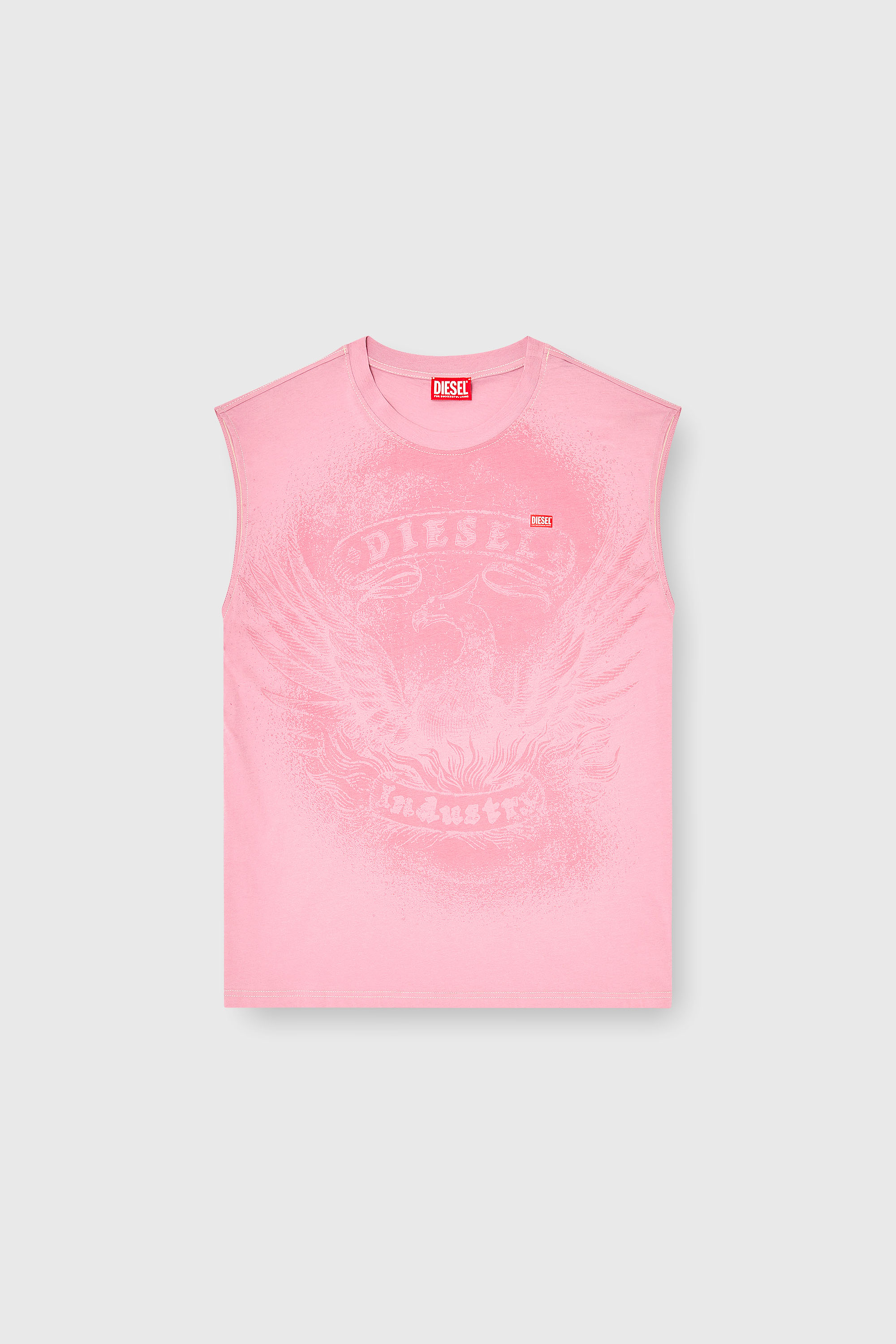 Diesel - T-BOXT-SL-NOTCH, Herren &Auml;rmelloses Top aus Baumwolle mit tonaler Grafik in Rosa - 2