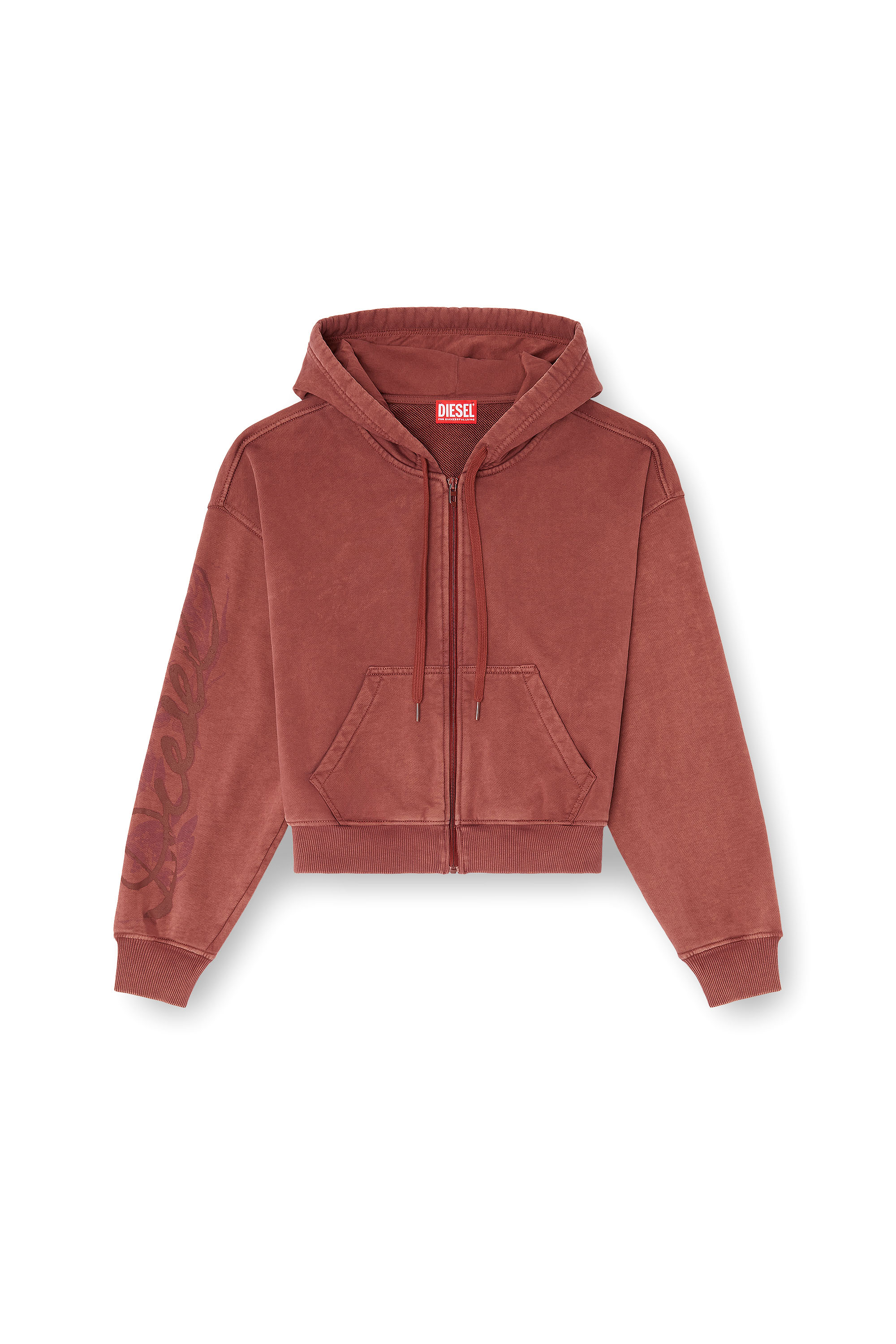 Diesel - F-ELYCY, Damen Sweatjacke mit floralem Logo im puff-print in null - 3