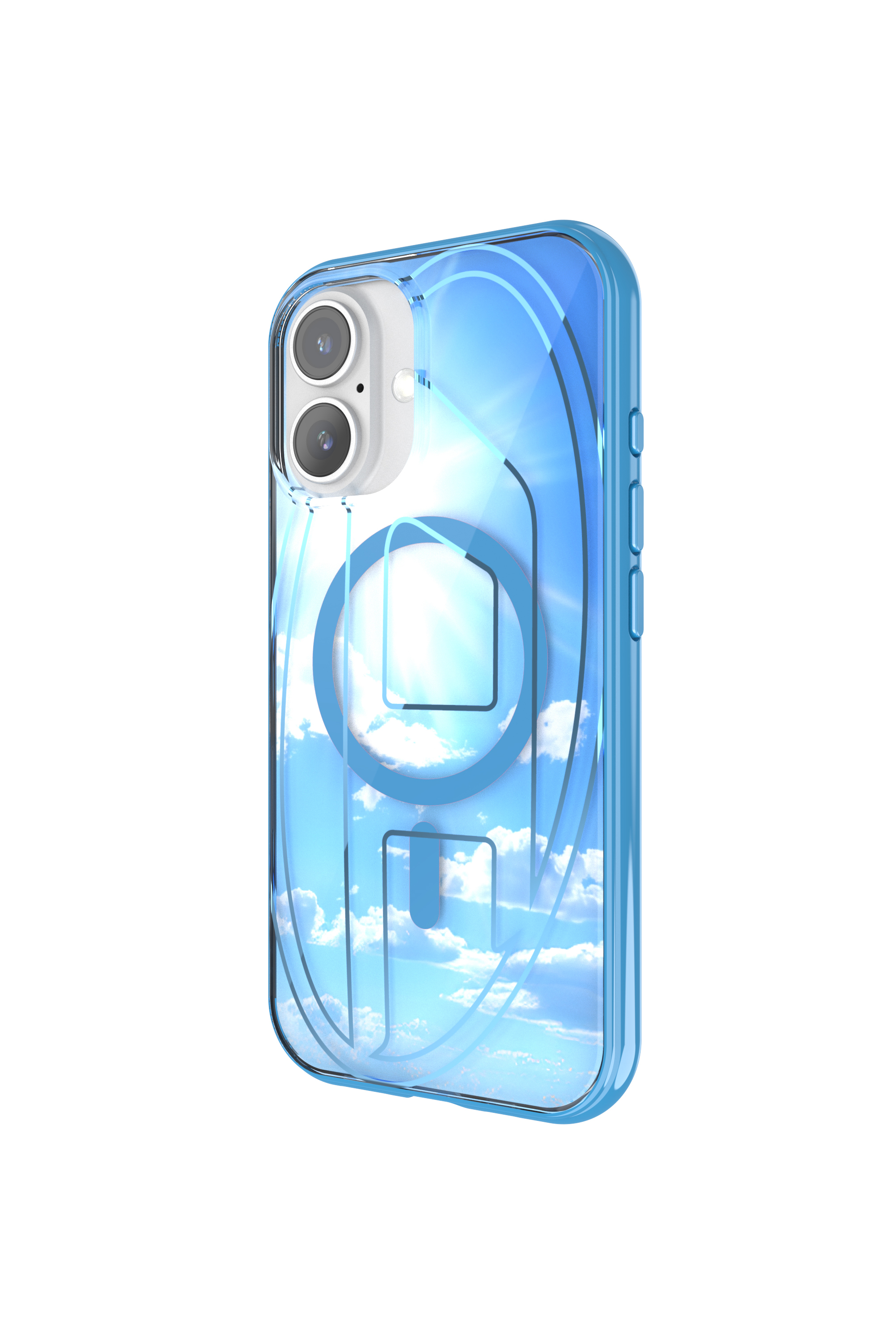 Diesel - 60252 AOP CASE, Unisex Oval D Hülle mit MagSafe iPhone 16 in Azurblau - 2