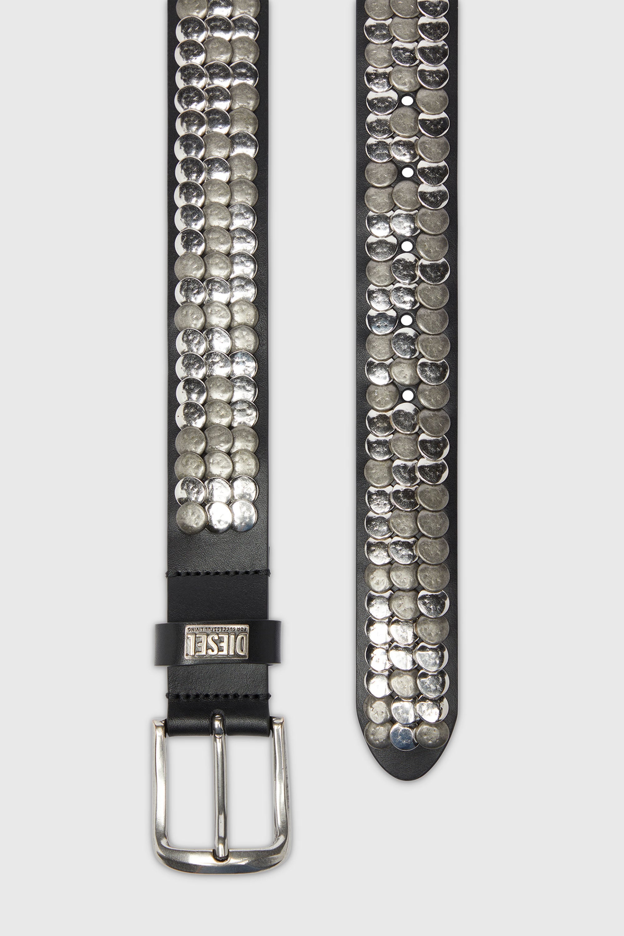 Diesel - B-FULL MIX RIVETS, Herren 4 cm Lederg&uuml;rtel mit all-over Nieten in Schwarz - 2