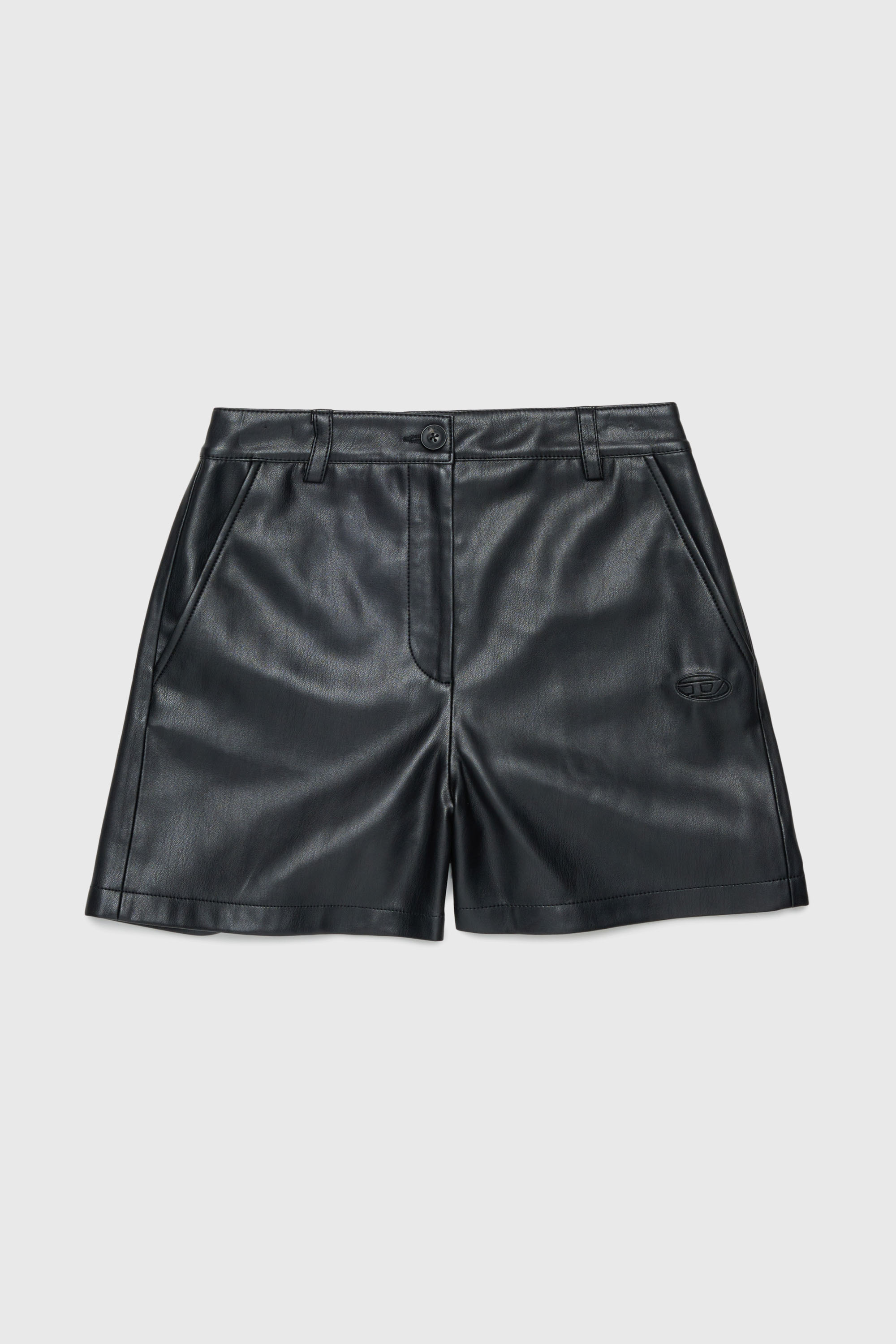 Diesel - PJENNY, Damen Shorts aus beschichtetem Gewebe in Schwarz - 1