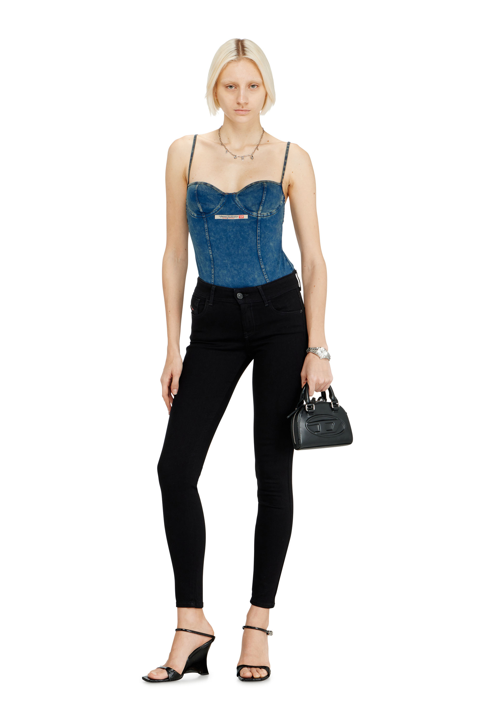 Diesel - Damen Skinny Jeans 2017 Slandy 069EF, Schwarz/Dunkelgrau - 1