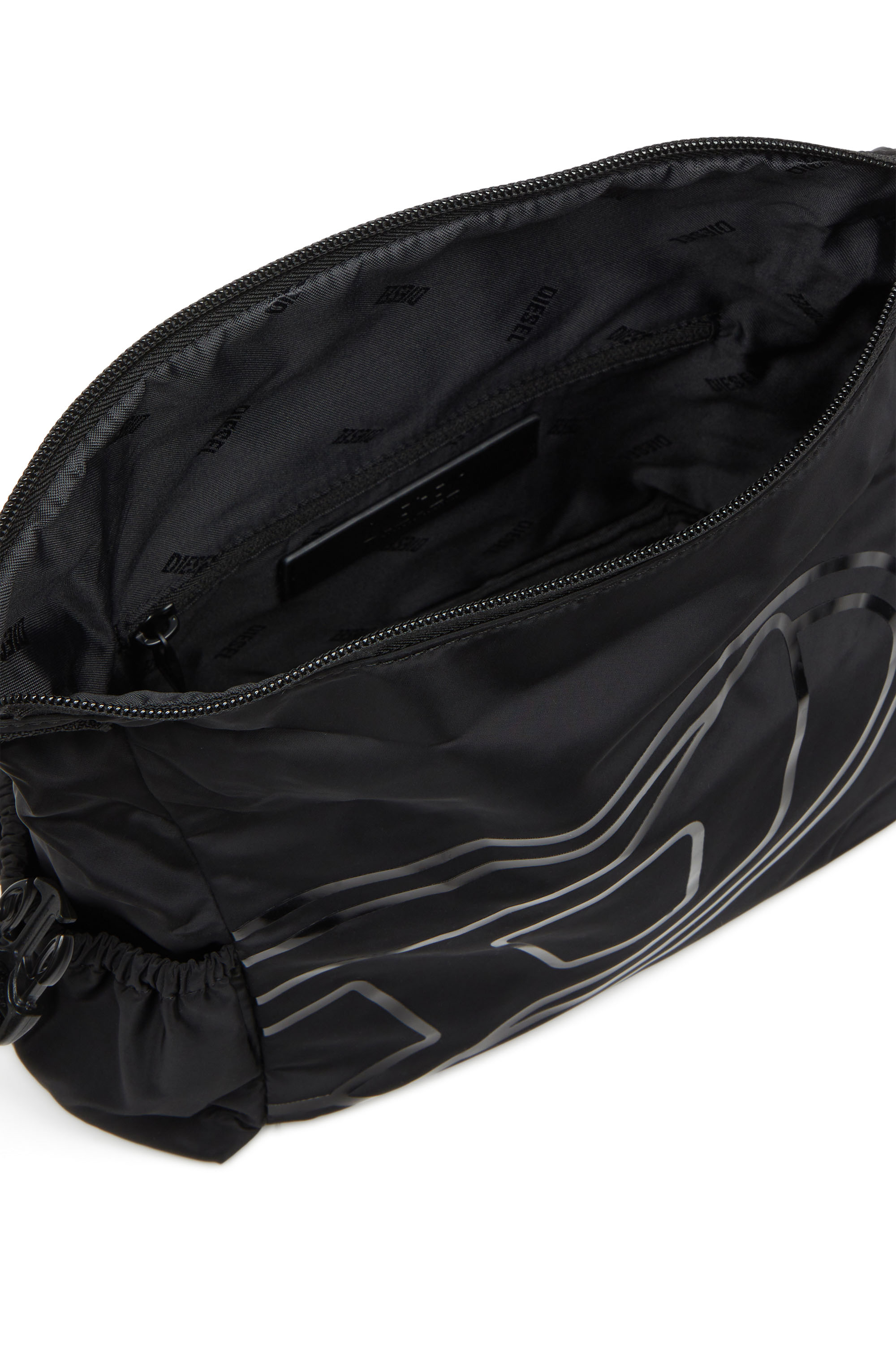 Diesel - DRAPE WASH BAG X, Herren Wash Bag aus Nylon mit Oval D-Print in Schwarz - 4