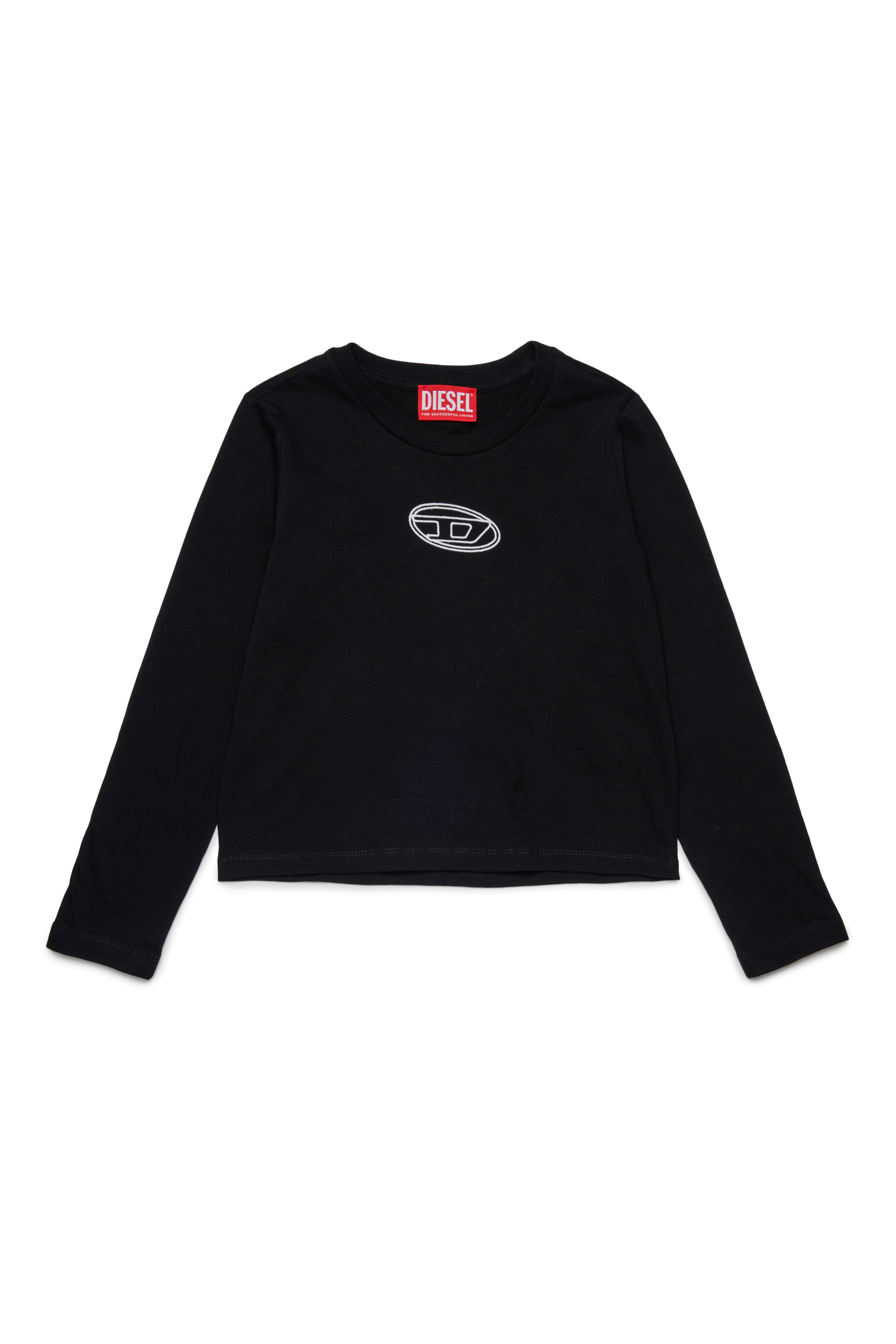 Diesel - TIVALSYLS, Woman's Cotton t-shirt with embroidered logo in Black - 1