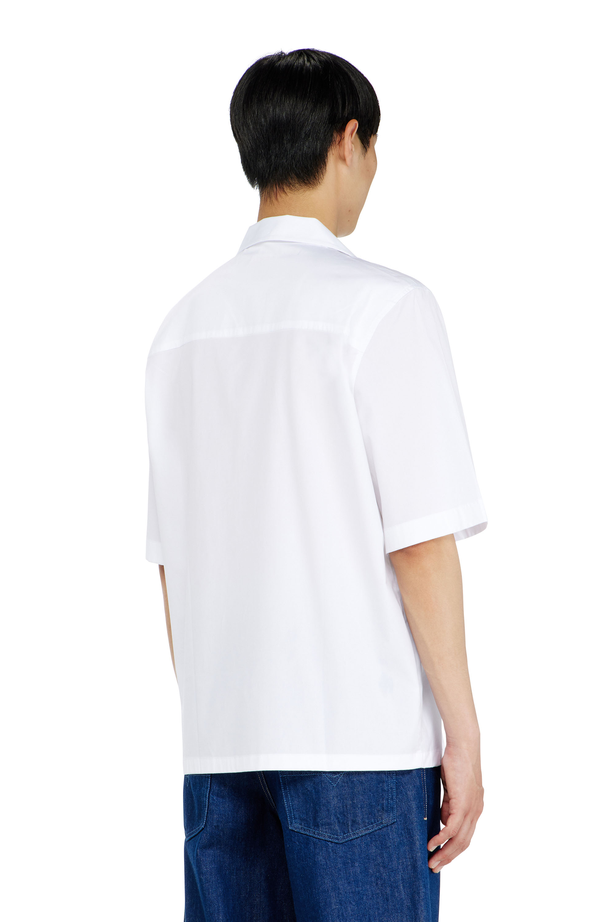 Diesel - S-MAC-GSBH, Herren Stretch-Popeline-Hemd mit Oval-D-Stickerei in Wei&szlig; - 3