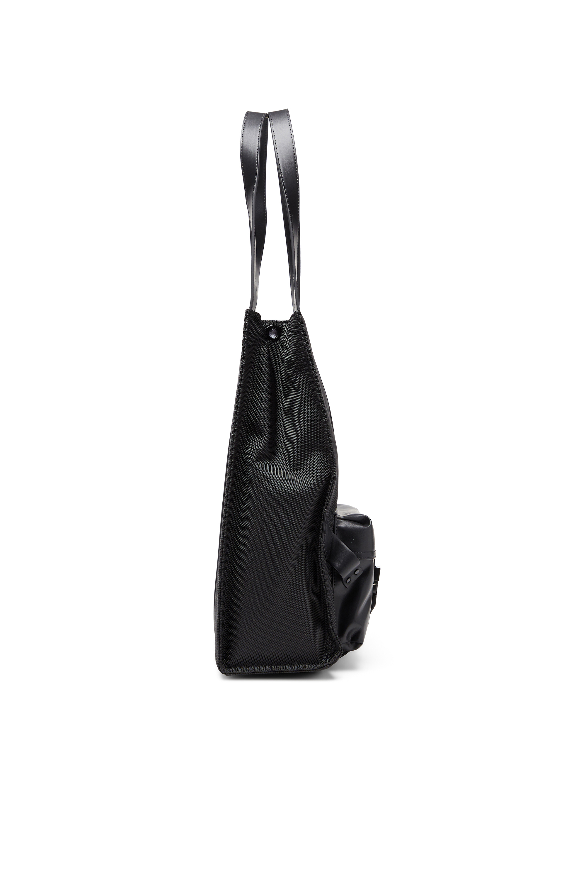 Diesel - MULTI-PKTS TOTE X, Unisex Multi-Pkts - Einkaufstasche mit Klappentasche und zip in Schwarz - 4
