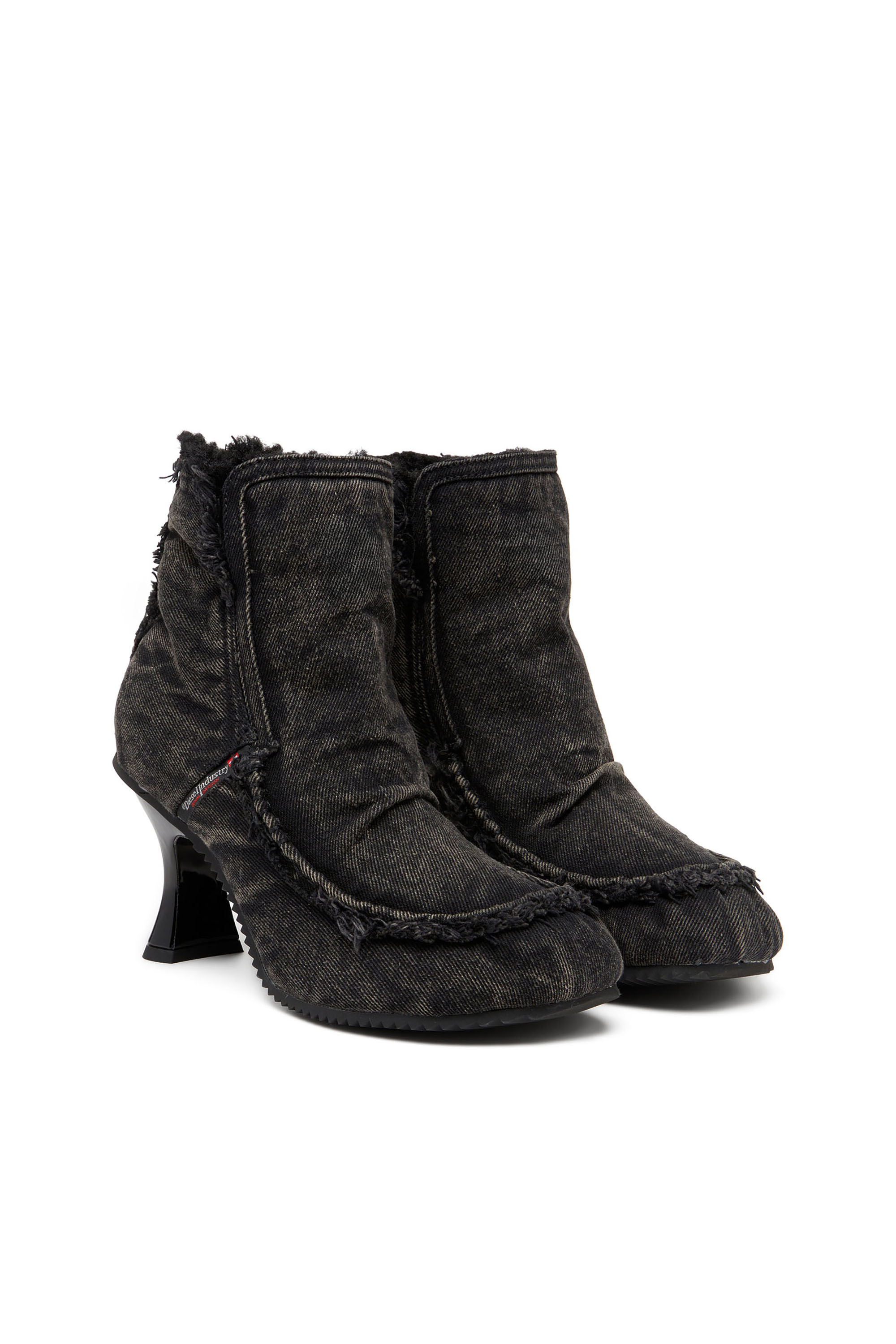 Diesel - D-WOODSTOCK HEEL AB, Damen D-Woodstock - Stiefel aus Denim mit Absatz in Schwarz - 2