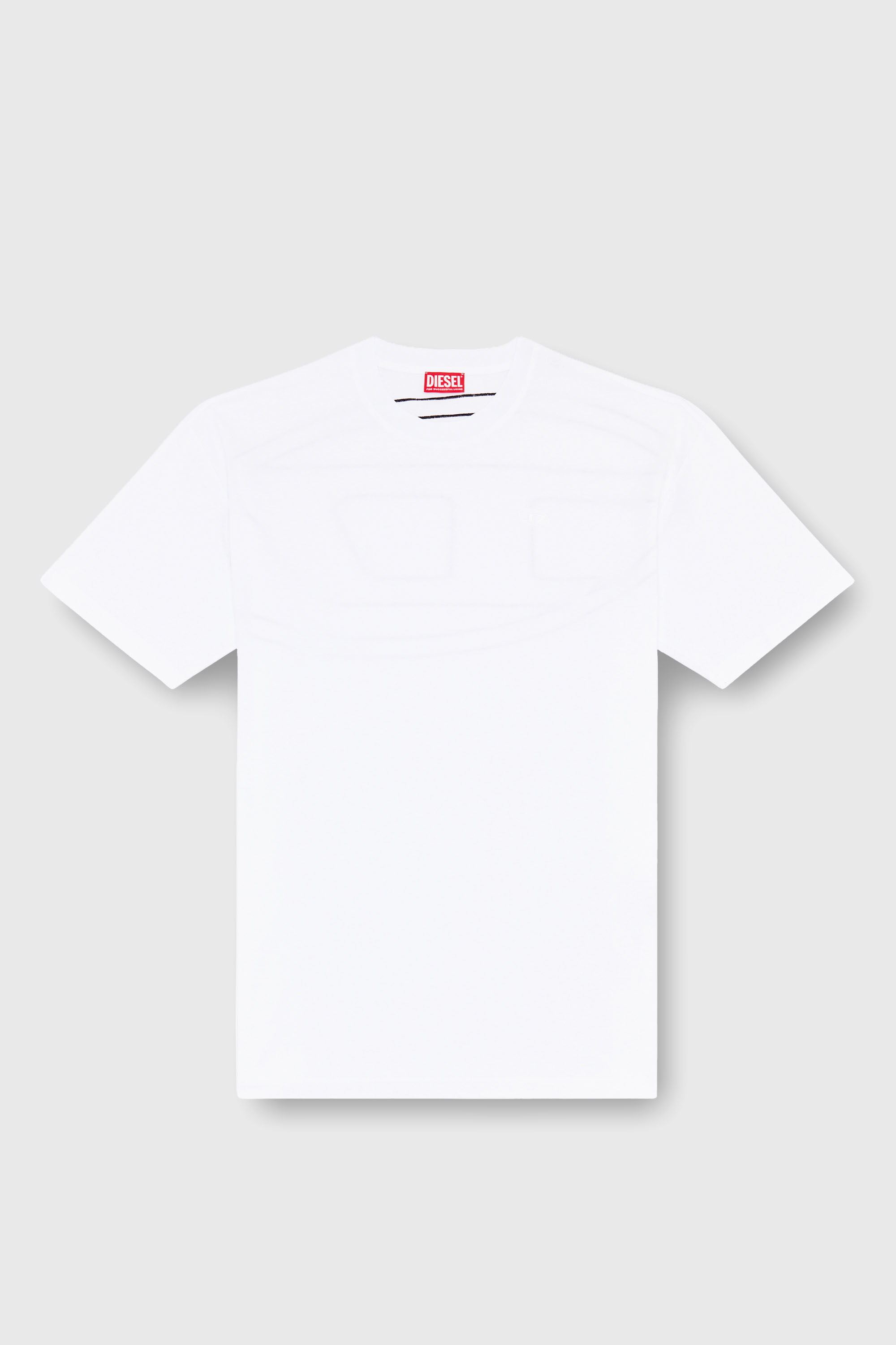 Diesel - T-BOGGY-MEGOVAL-D, Herren T-Shirt mit gro&szlig;er Oval D-Stickerei in Wei&szlig; - 2
