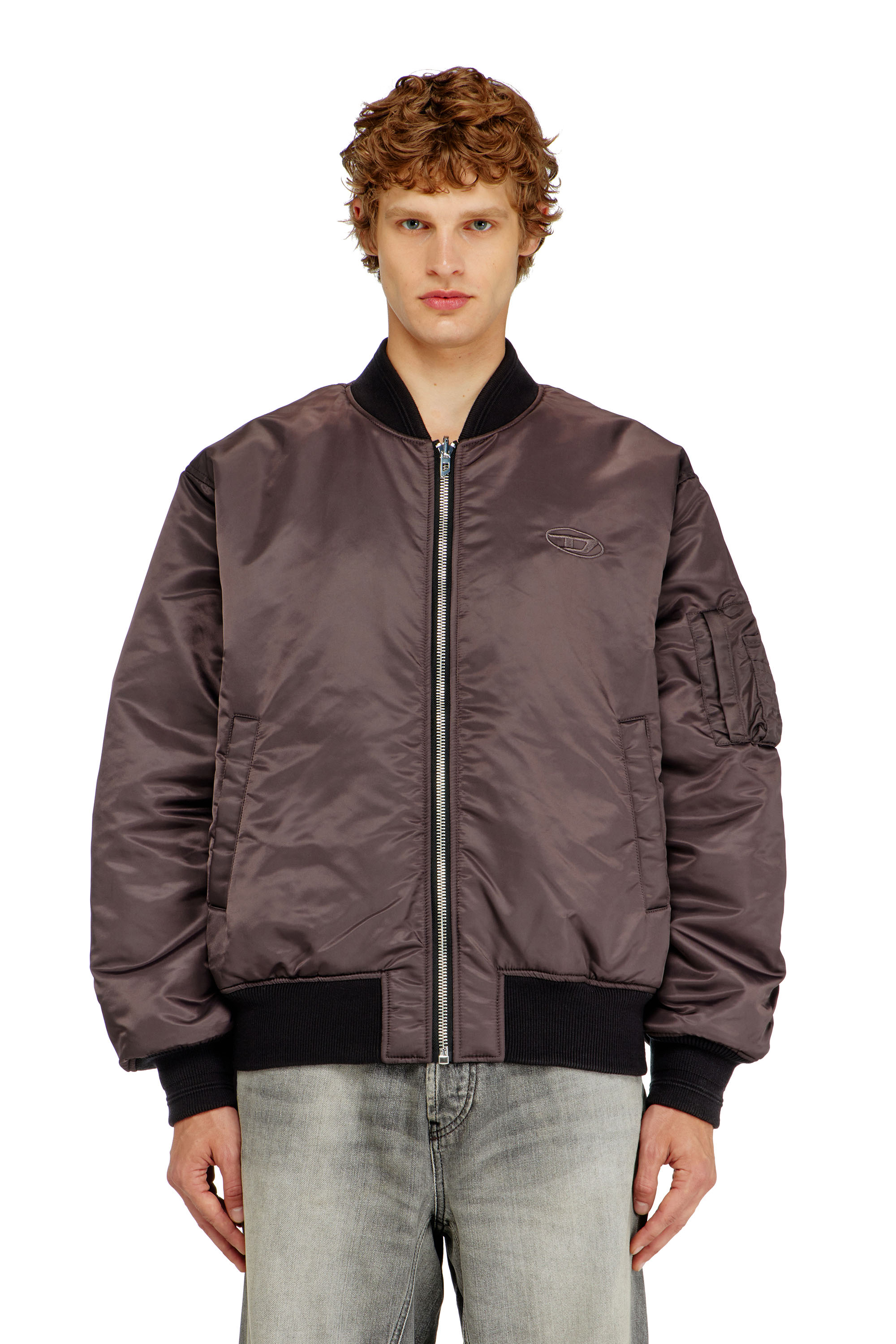 Diesel - W-TYPE-D1, Herren Gesteppte Bomberjacke mit Oval-D-Stickerei in Schwarz - 6
