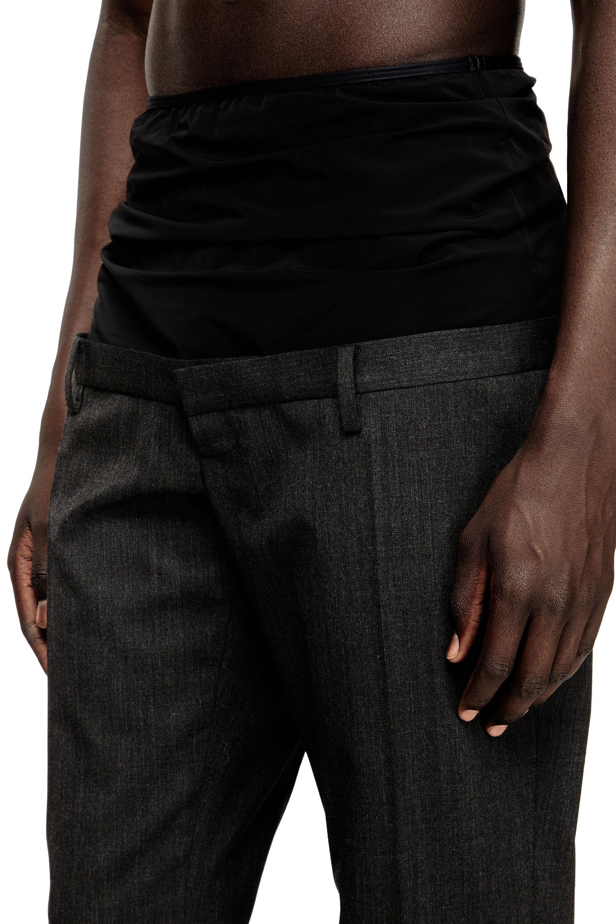 Diesel - P-AUREL-1, Herren Hose aus Wolle mit Stretch-Bund in Dunkelgrau - 5