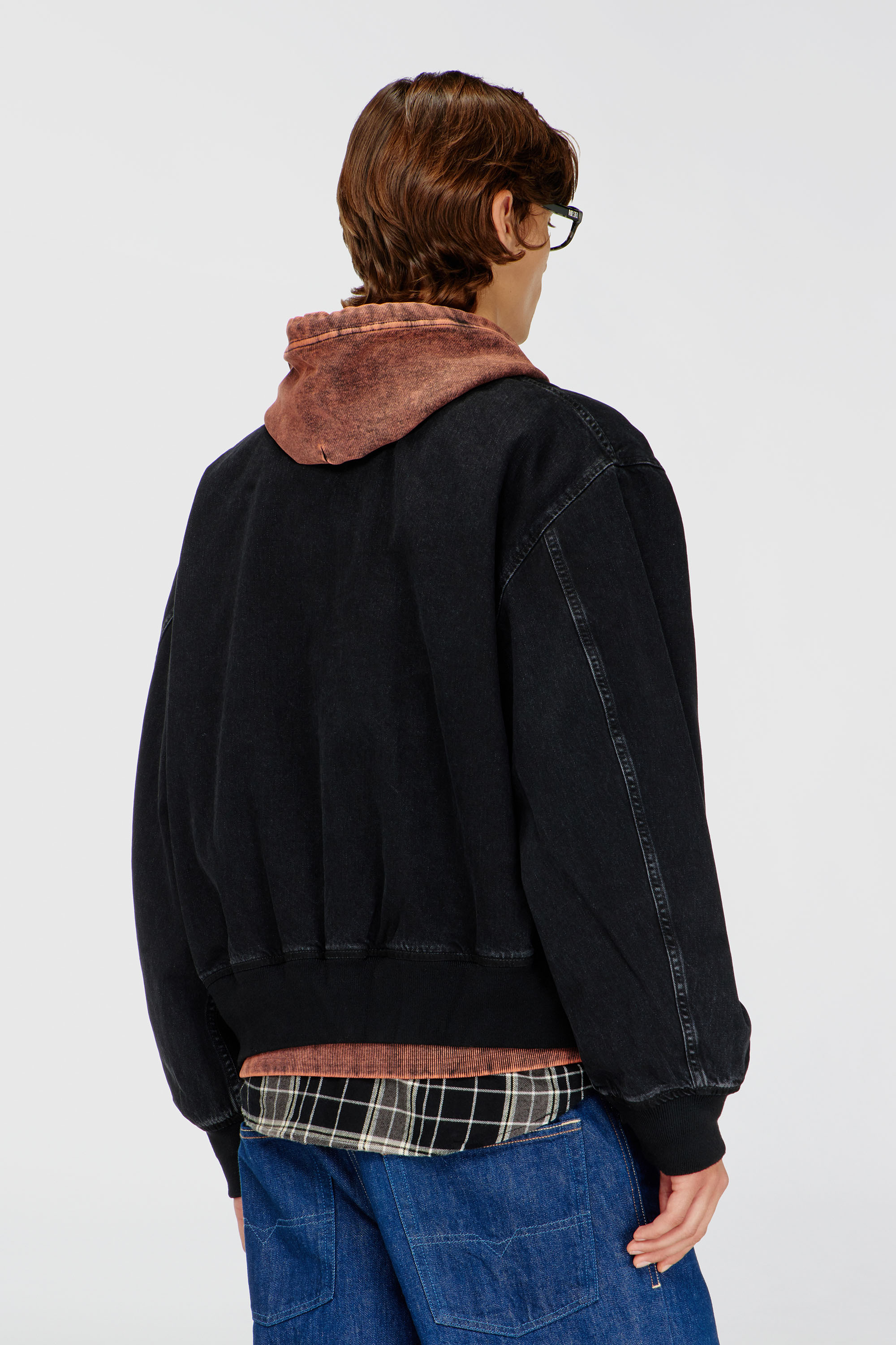 Diesel - D-GUZ, Unisex Bomberjacke aus Denim in Schwarz - 4