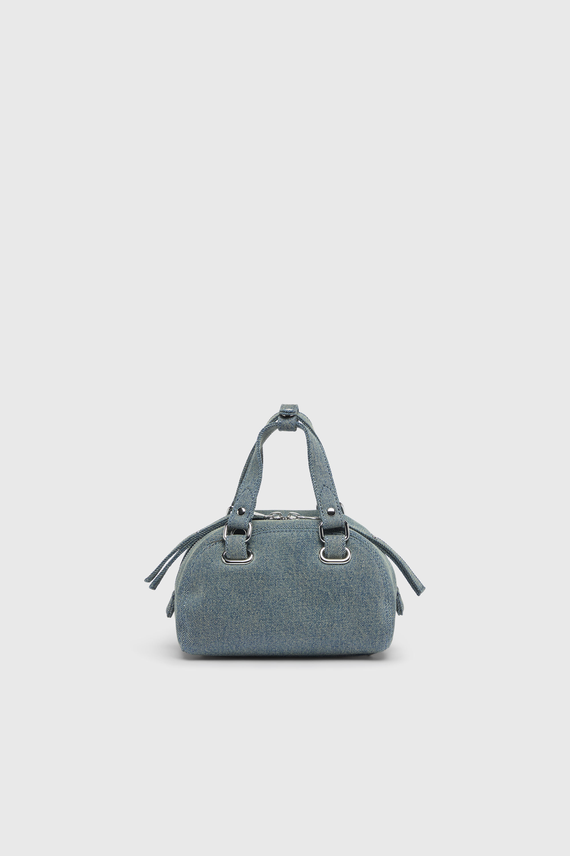 Diesel - 1DR DOME SOFT CROSSBODY, Unisex 1DR Dome-Kleine-Bowlingtasche aus Denim mit Oval D Logo in Hellblau - 2