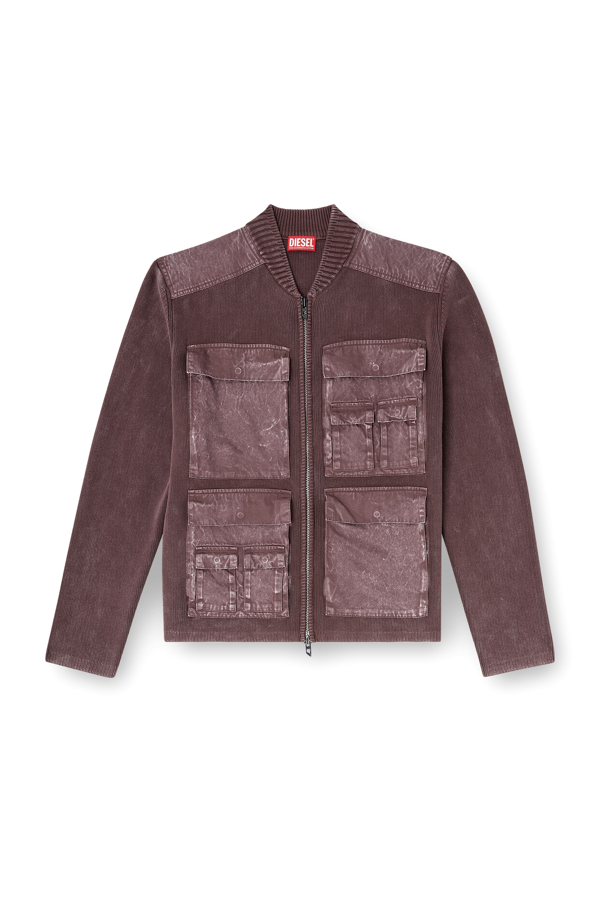 Diesel - K-GEROME, Herren Rei&szlig;verschluss-Cardigan mit Cargo-Taschen in null - 3