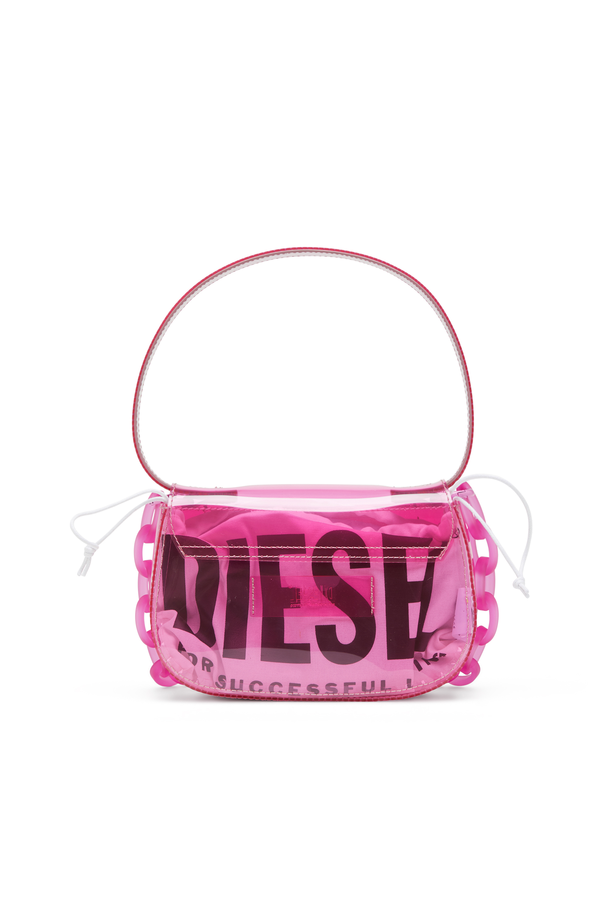 Diesel - 1DR, Damen 1DR-Ikonische Umhängetasche aus transparentem TPU in Fuchsie - 2