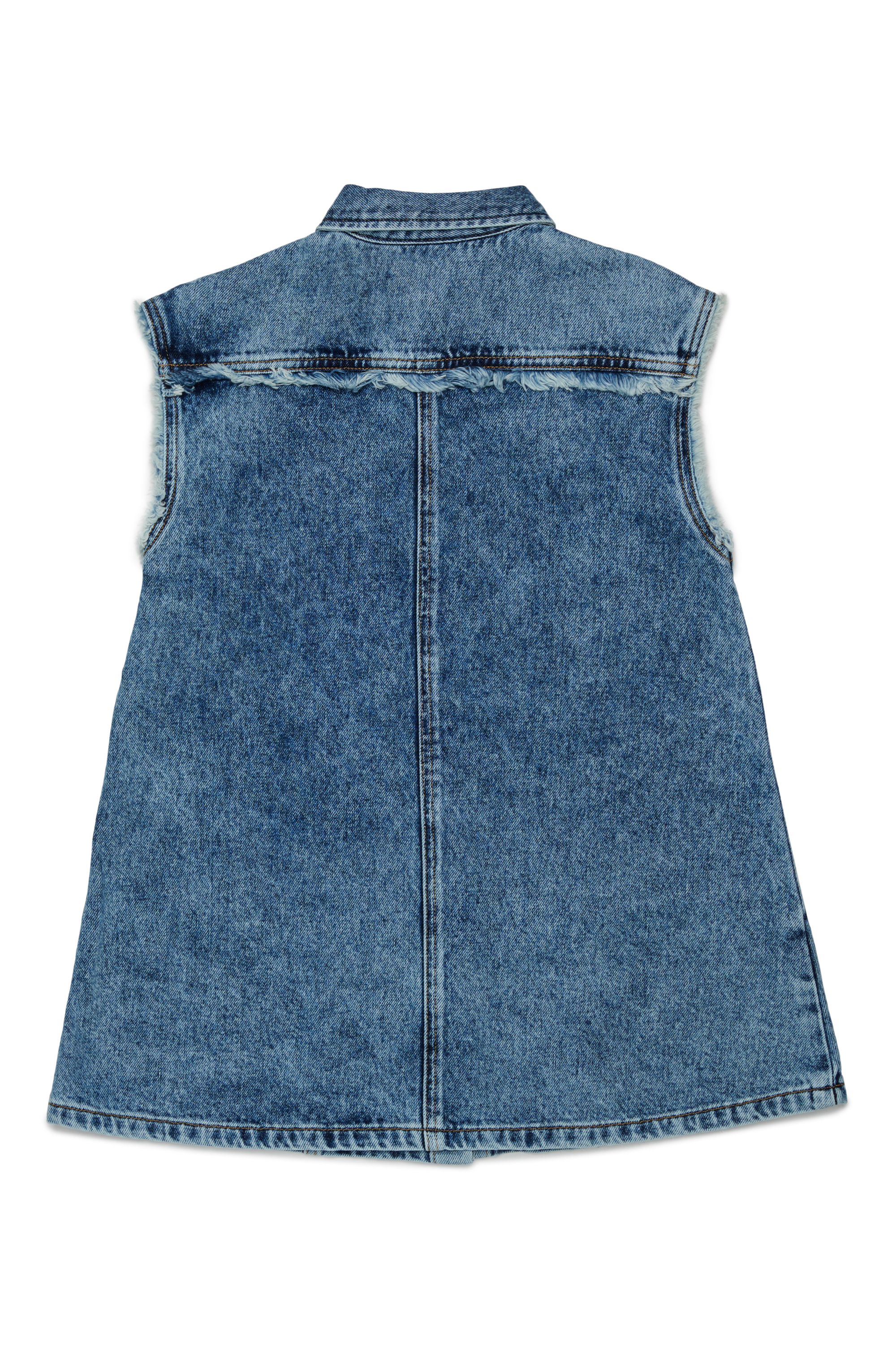 Diesel - DELKA, Damen &Auml;rmelloses Hemdblusenkleid aus Denim mit Marmor-Effekt in Mittelblau - 2