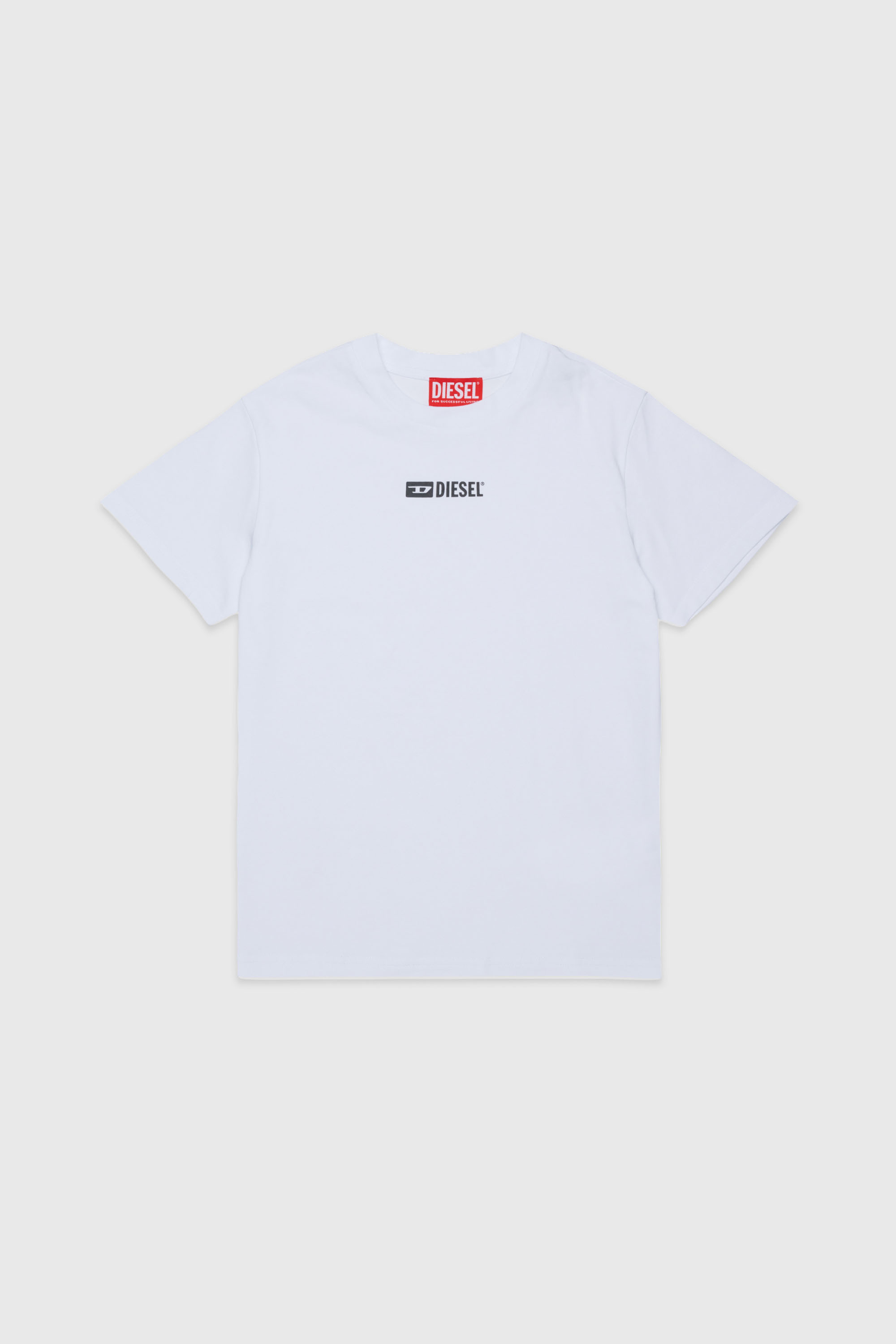 Diesel - UTTER, Man's T-shirt in stretch cotton with logo print in White - 1