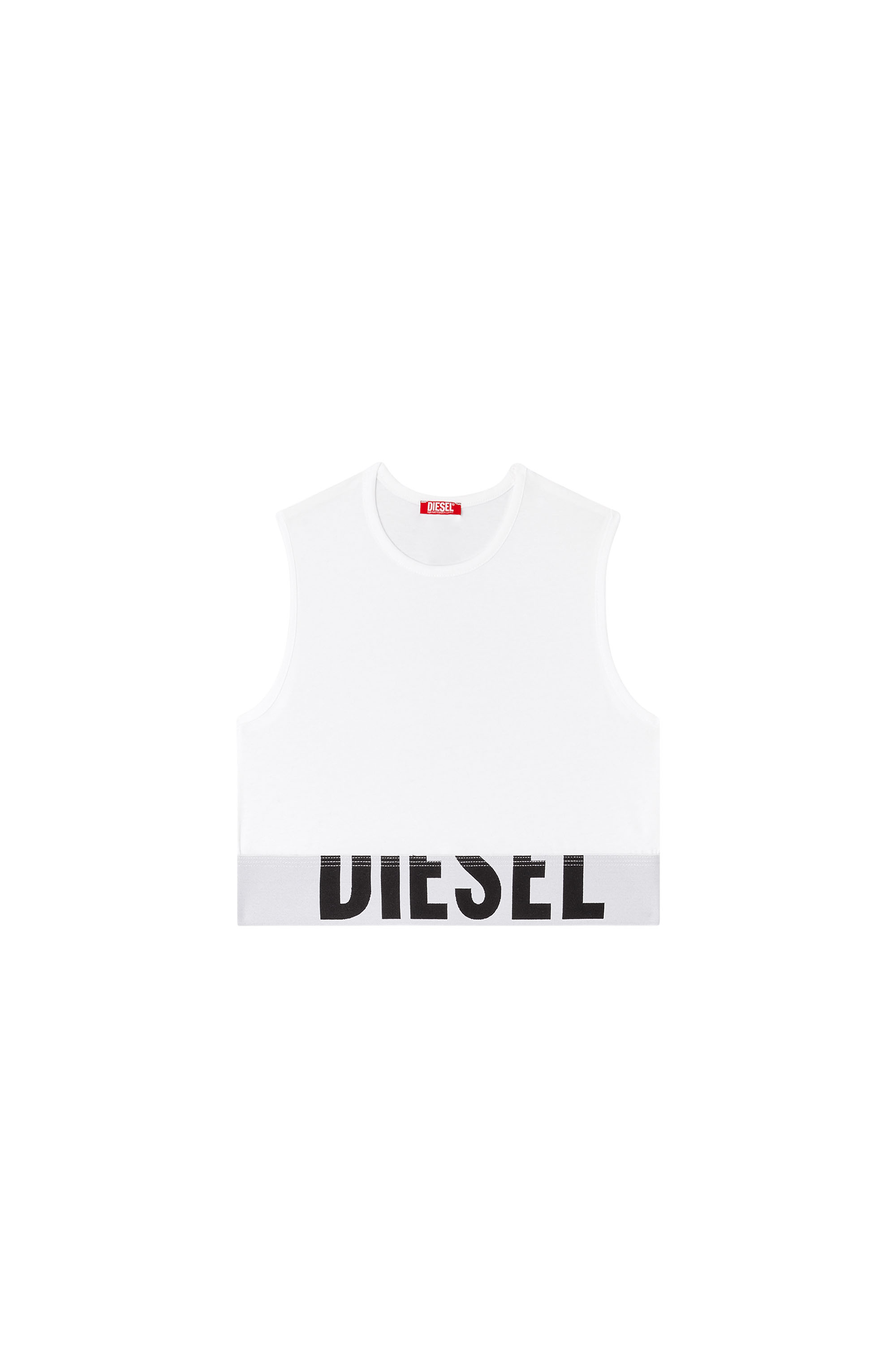 Diesel - ADA-D-POP, Damen Verkürztes Tanktop mit Cut-off-Logo in Weiß - 4