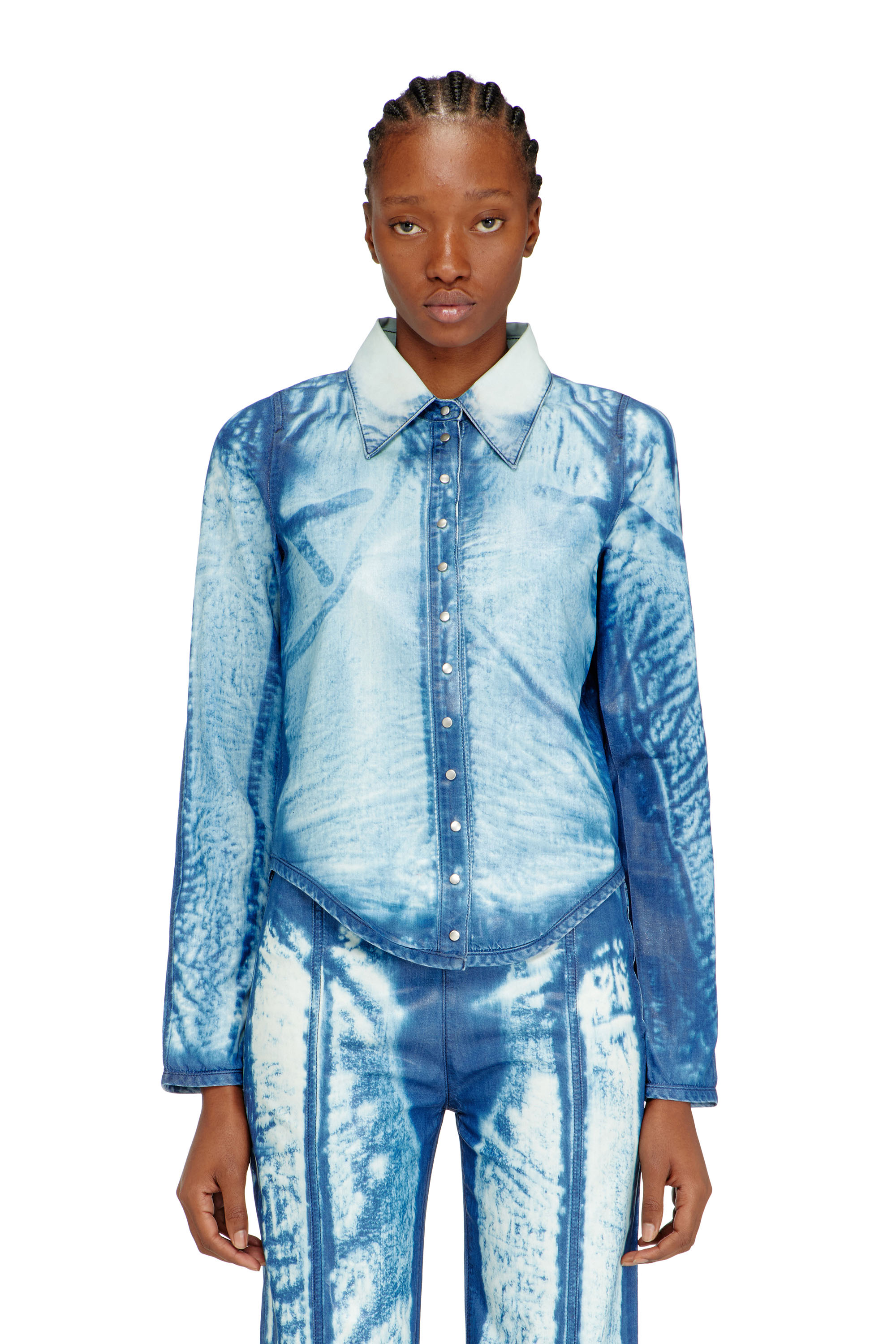 Diesel - DE-LYRIA-FSI, Damen Hemd aus X-Ray Lyocell-Denim in Blau - 1