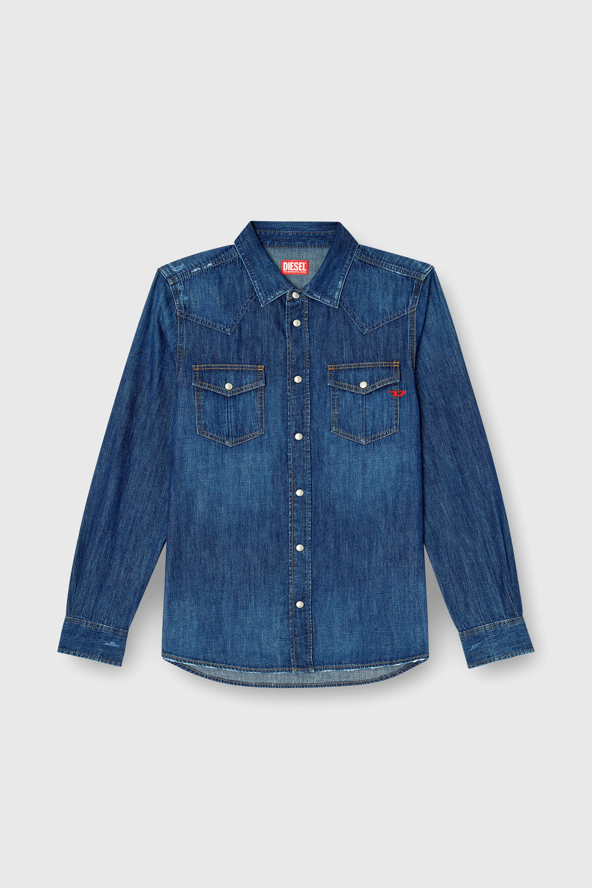 Diesel - D-VEGA, Herren Overshirt aus Denim in Dunkelblau - 2