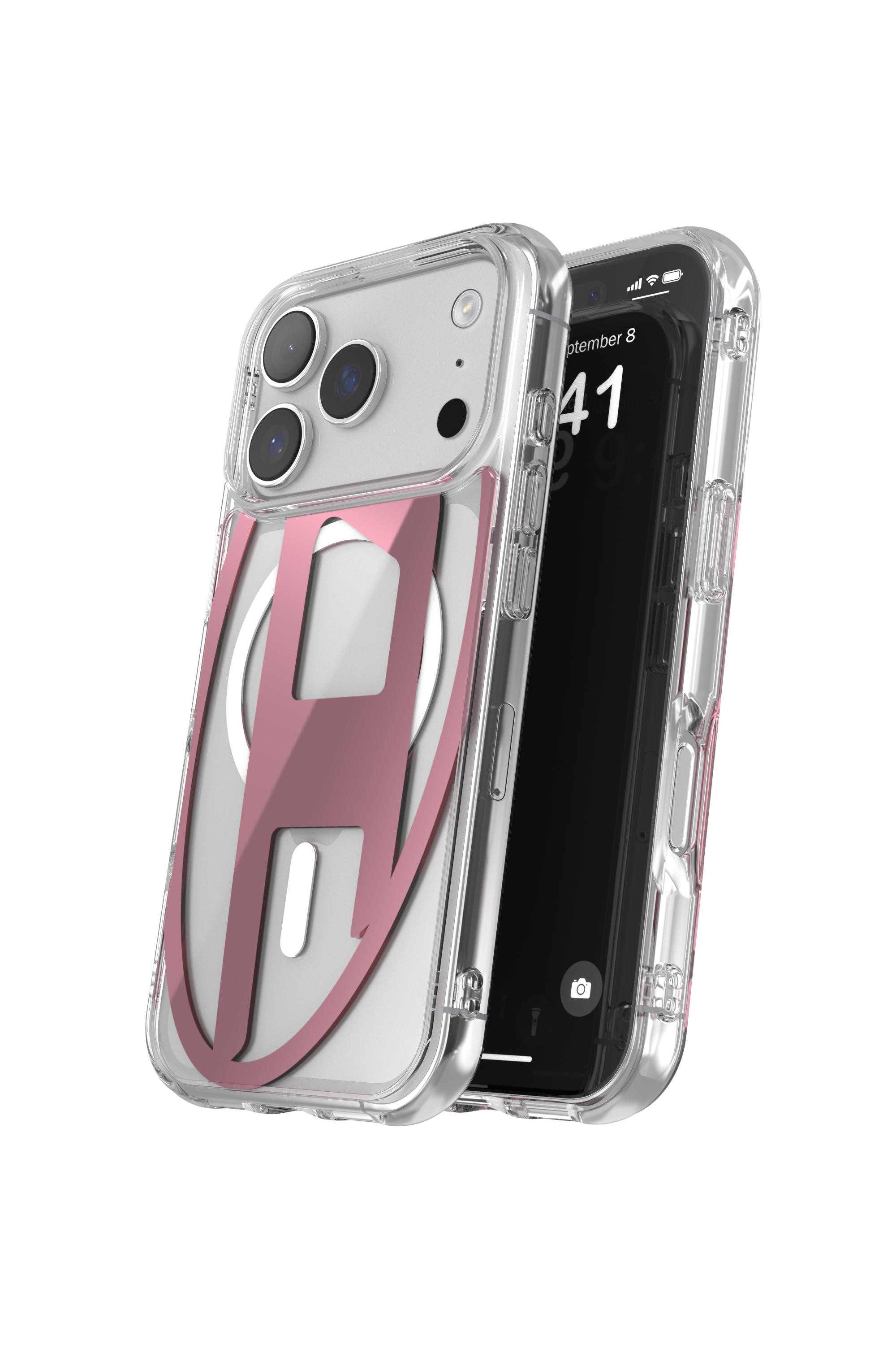 Diesel - 60421 AOP CASE, Unisex Oval D Metallgeh&auml;use mit Magsafe f&uuml;r iPhone 17 Pro in Rosa - 3