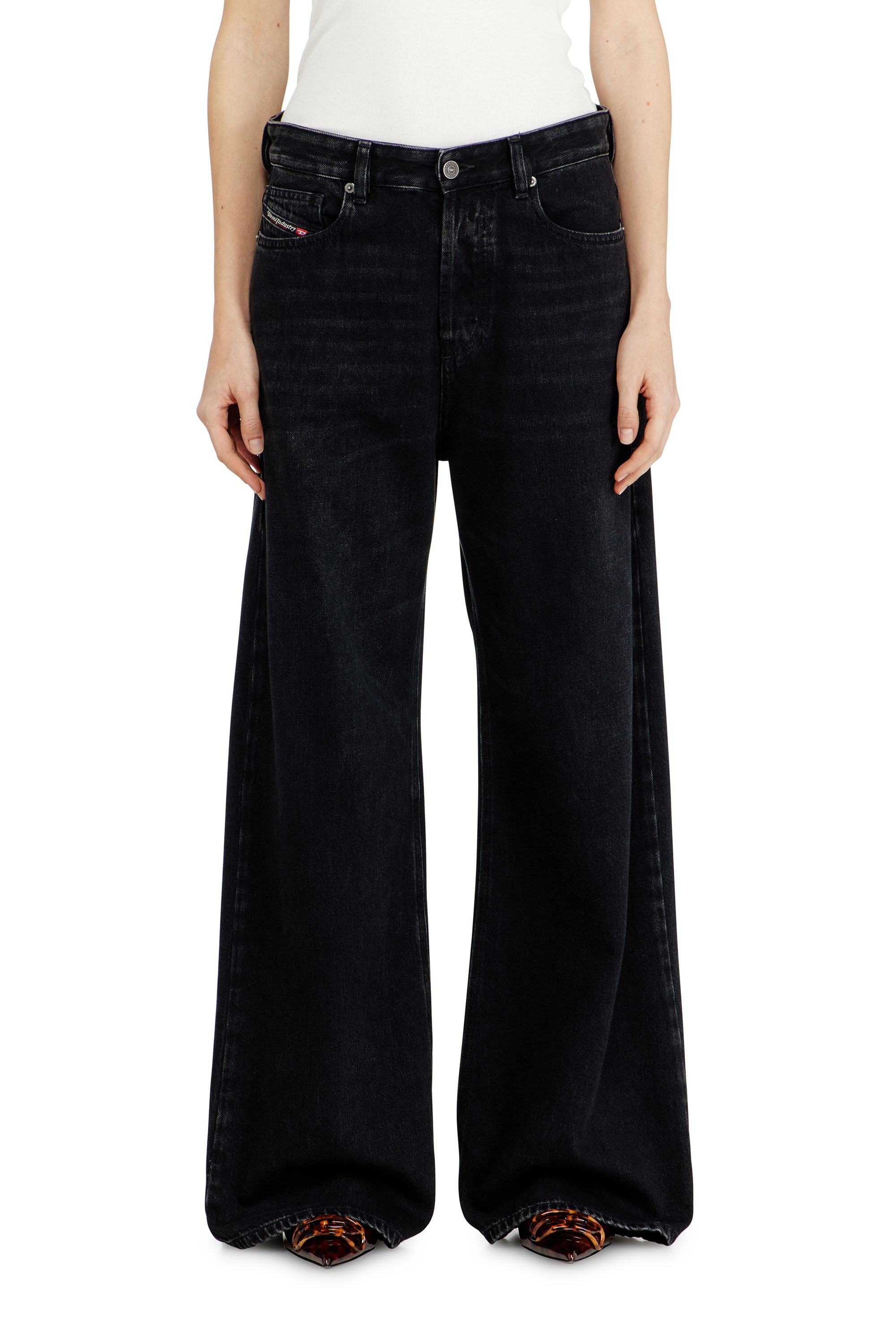 Diesel - Unisex Relaxed Jeans 1996 D-Sire 09P09, Schwarz/Dunkelgrau - 4