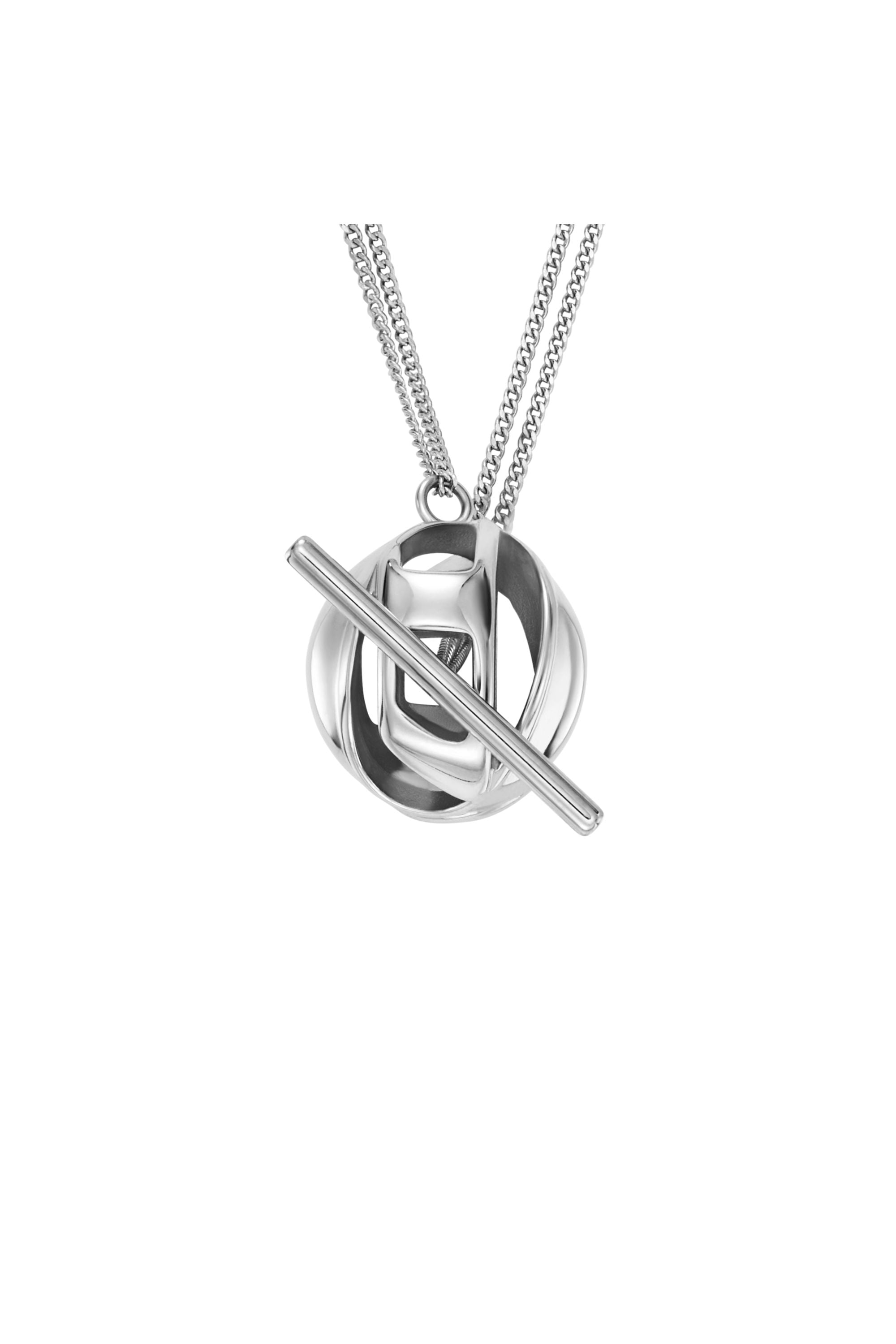 Diesel - DX1716040, Unisex Halskette mit Anh&auml;nger aus Edelstahl in Silber - 2