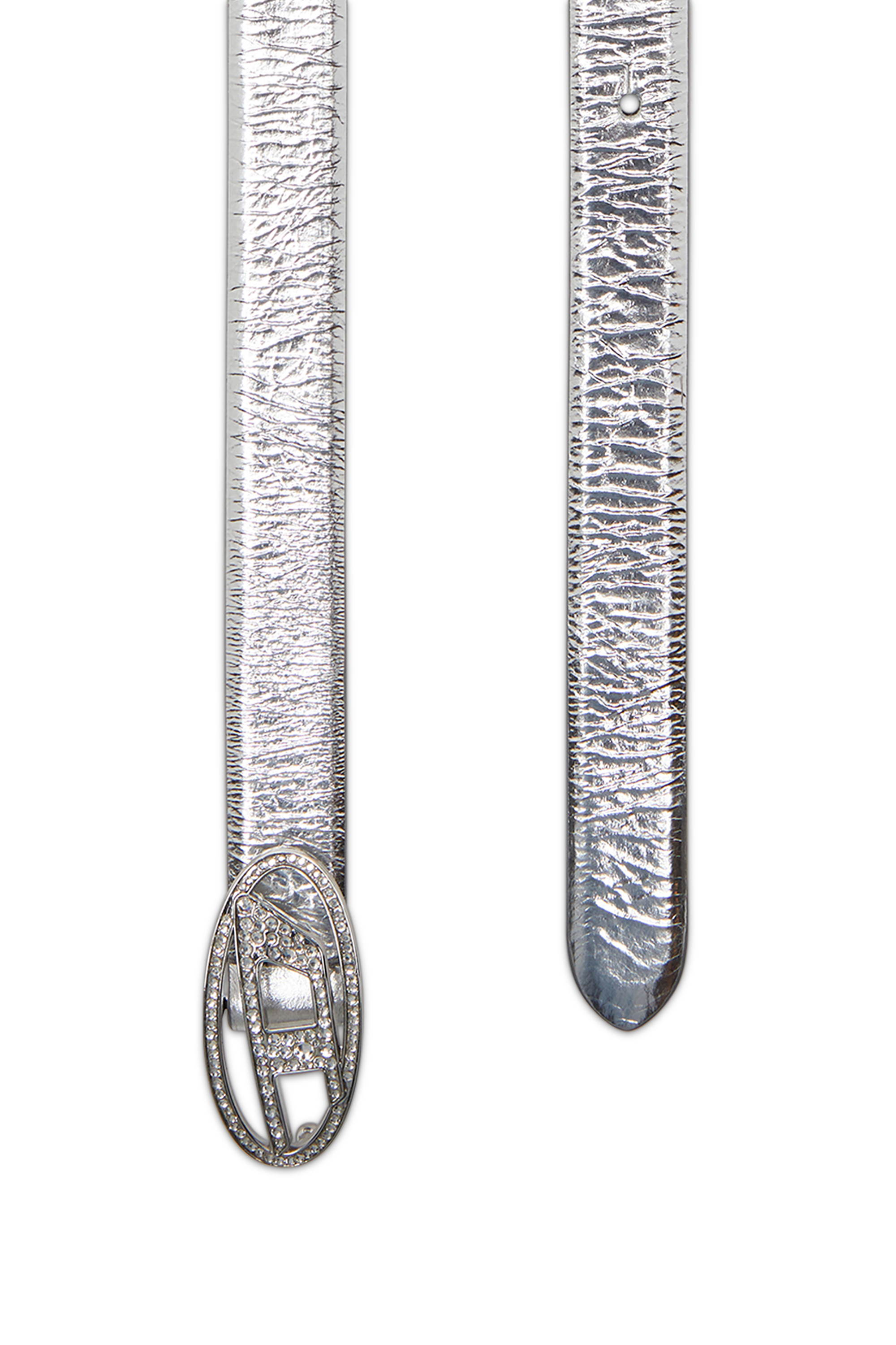 Diesel - B-1DR STRASS 20, Damen 2 cm breiter Ledergürtel mit Kristallschließe in Silber - 2