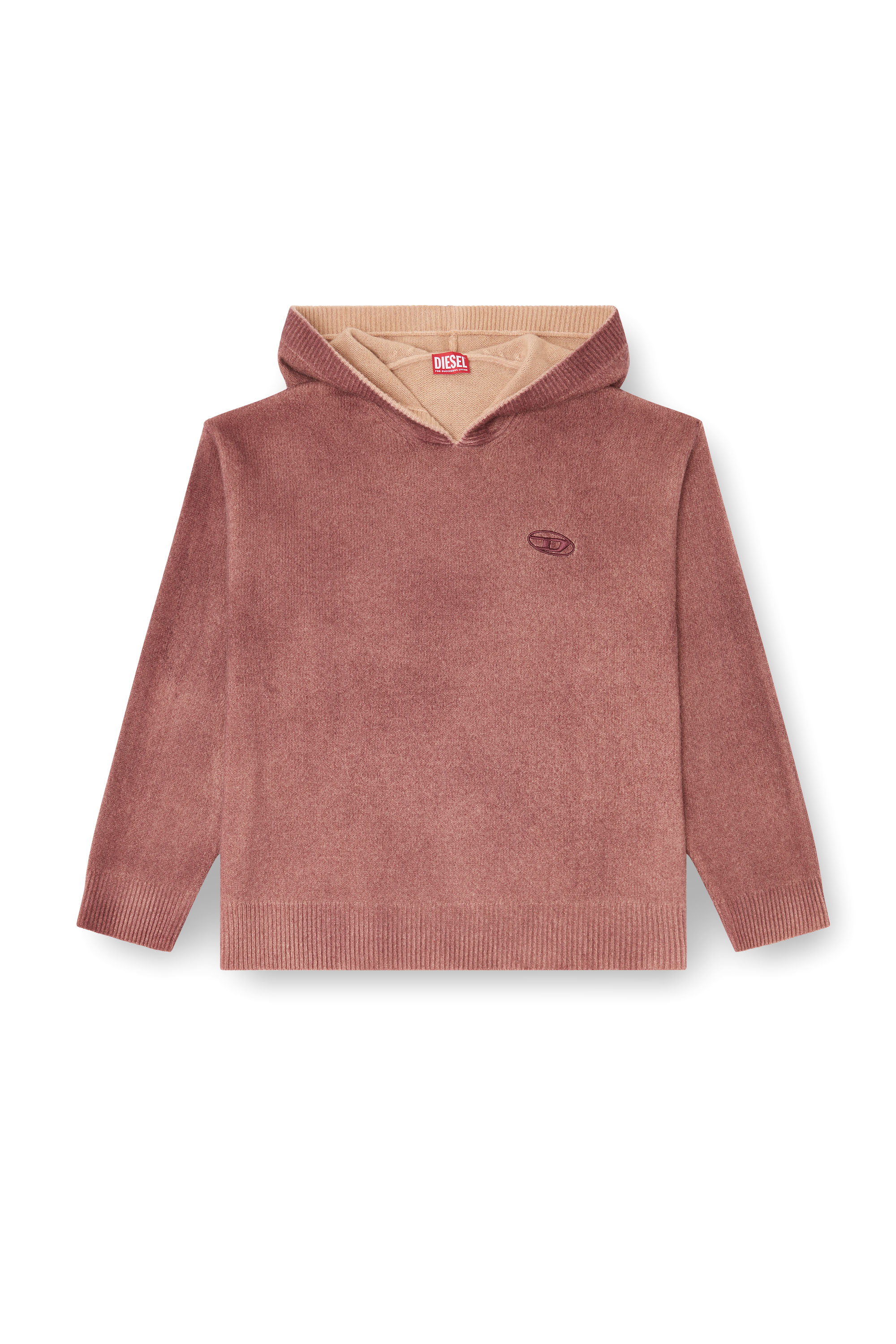 Diesel - K-PICKLED, Man's Double-dyed hoodie in wool-blend knit in null - 2
