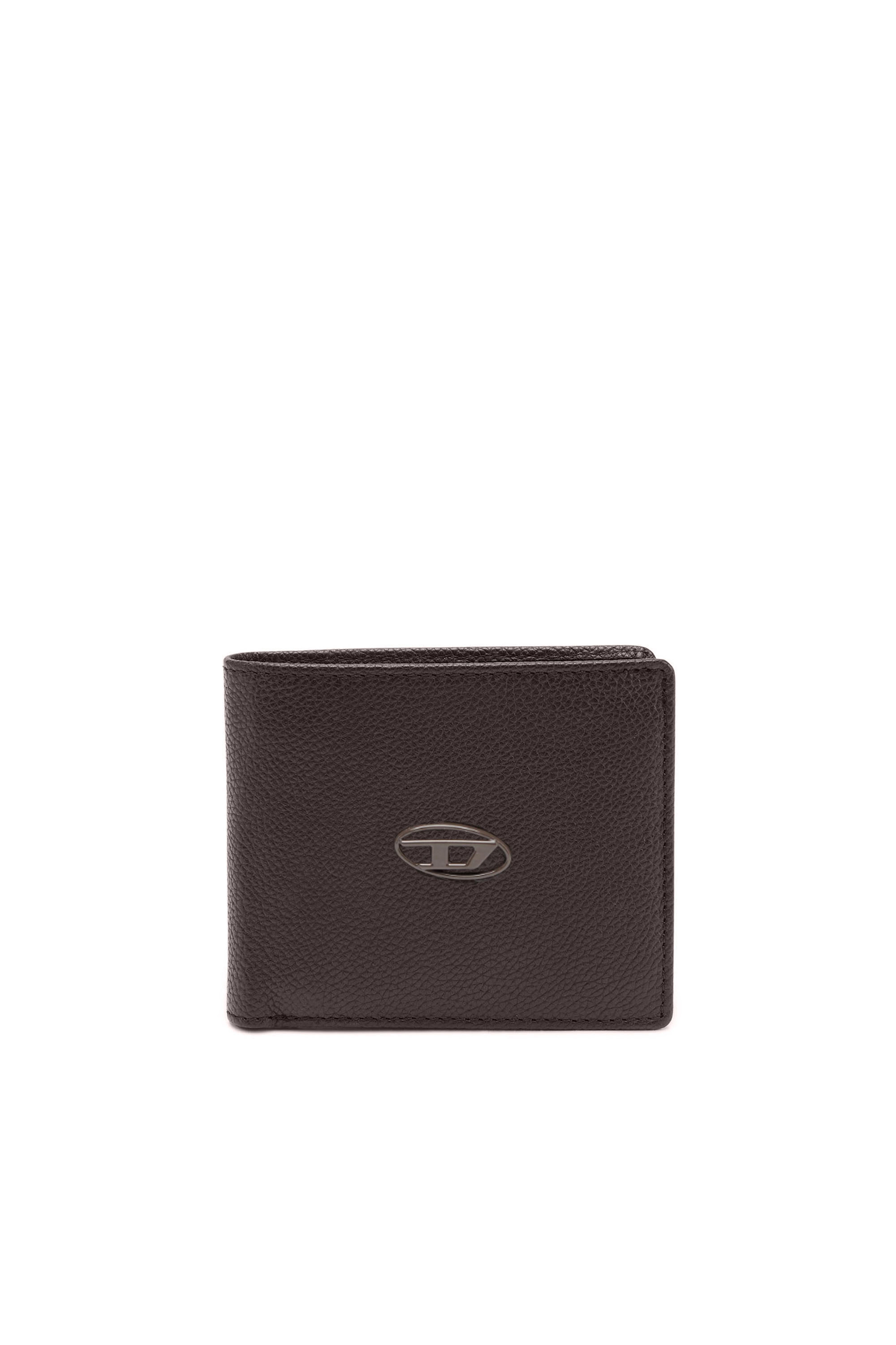 Diesel - BI FOLD COIN S, Herren Faltportemonnaie aus genarbtem Leder in Dunkelbraun - 1