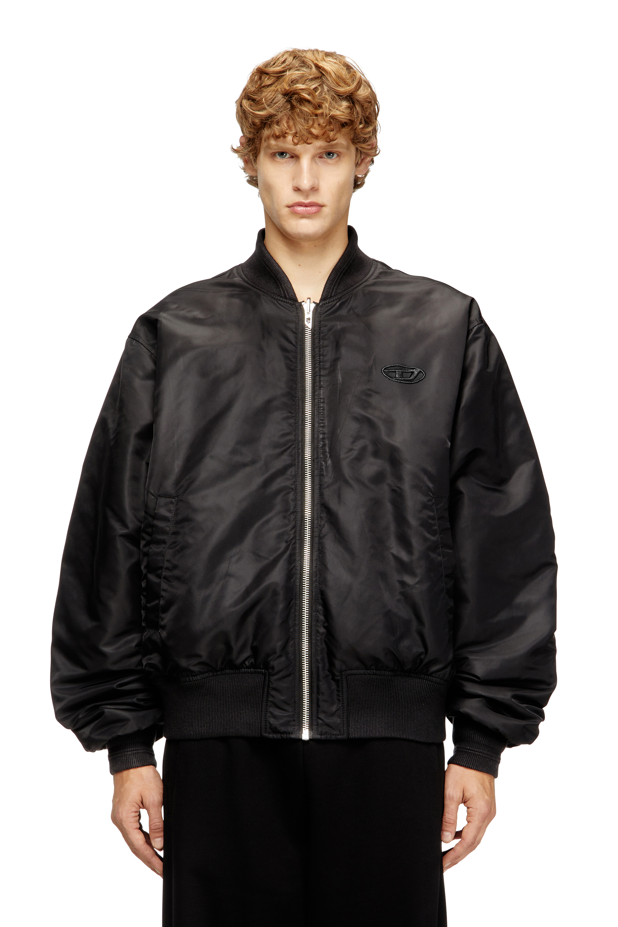 Diesel - W-TYPE-D1, Herren Gesteppte Bomberjacke mit Oval-D-Stickerei in Schwarz - 3