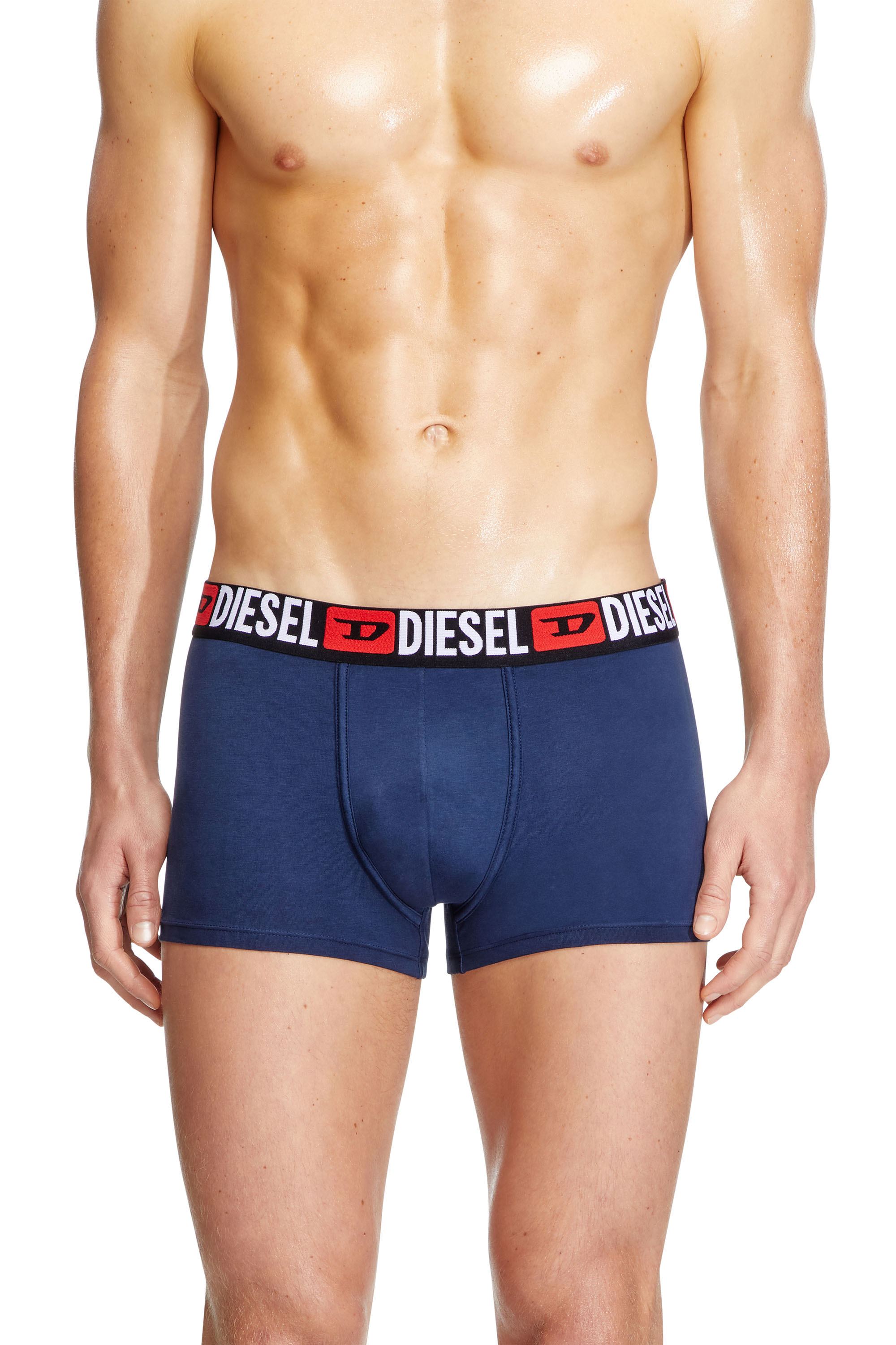 Diesel - UMBX-DAMIENTHREEPACK, Herren Retropants im Dreierpack mit umlaufendem Logo am Bund in Grau/Blau - 2