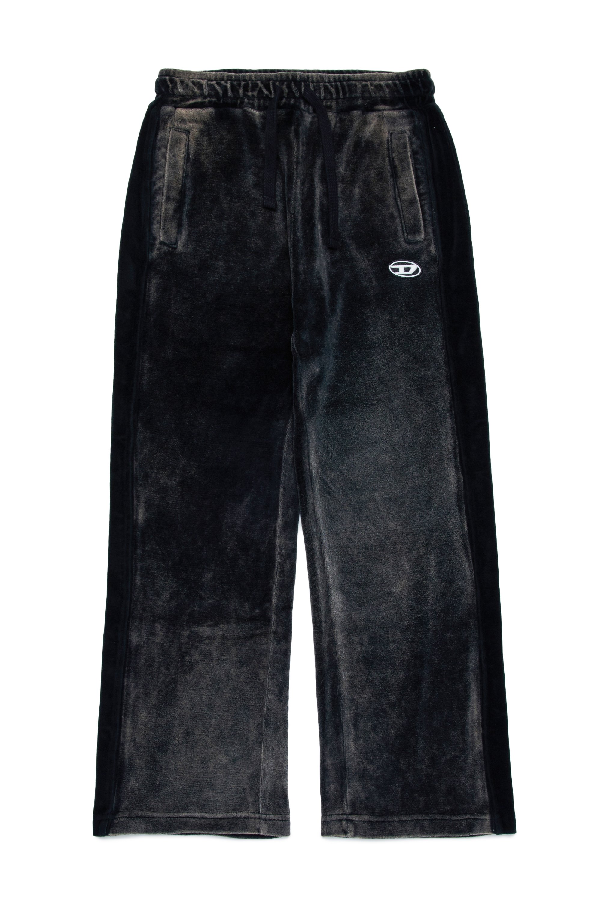 Diesel - PZAMPBAND, Unisex Verblasste Sweathose aus Chenille in Schwarz - 1