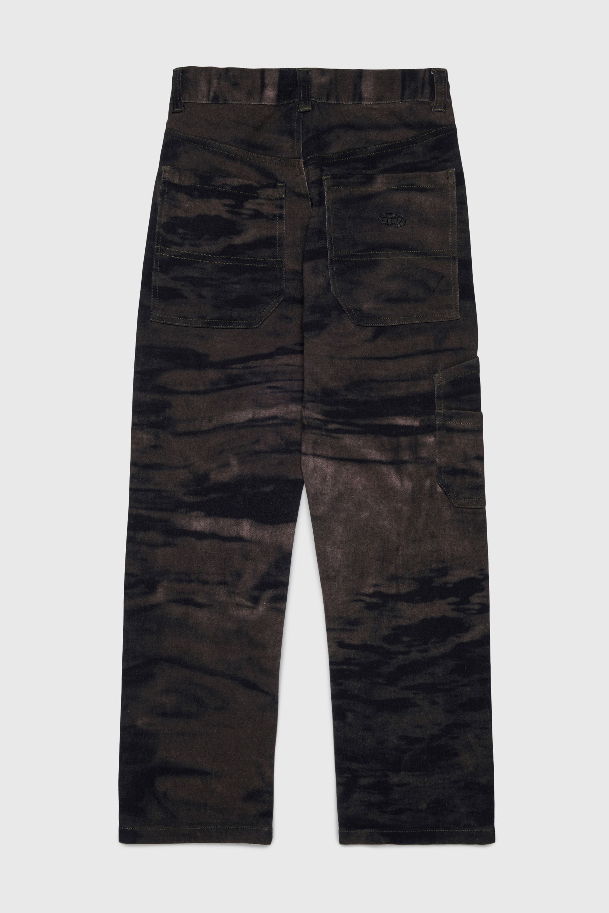 Diesel - PJAKE, Man's Cotton pants in stretch cotton with streaky effect in Green - 2