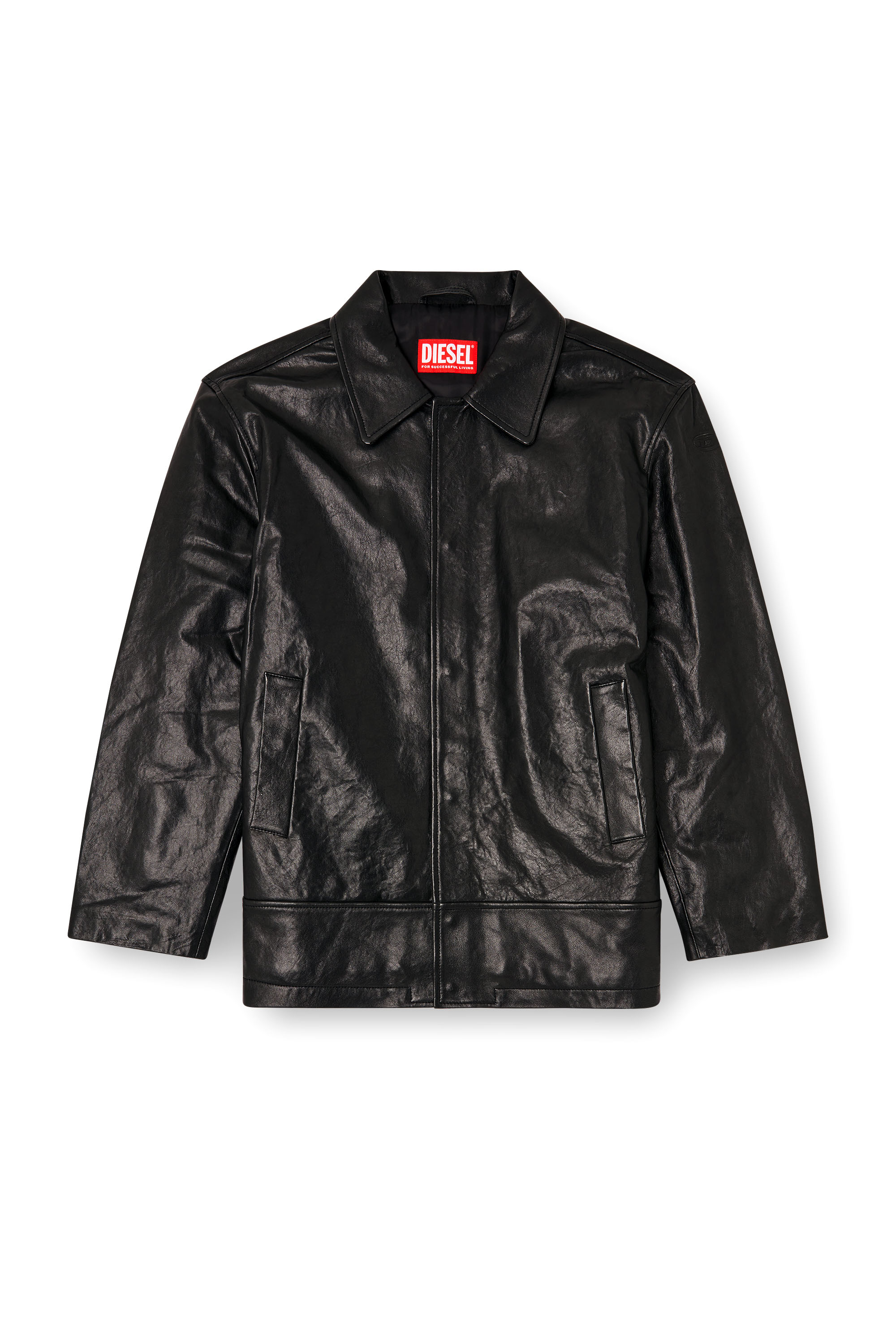 Diesel - L-JESS, Herren Gepolsterte Jacke aus Leder in Schwarz - 3