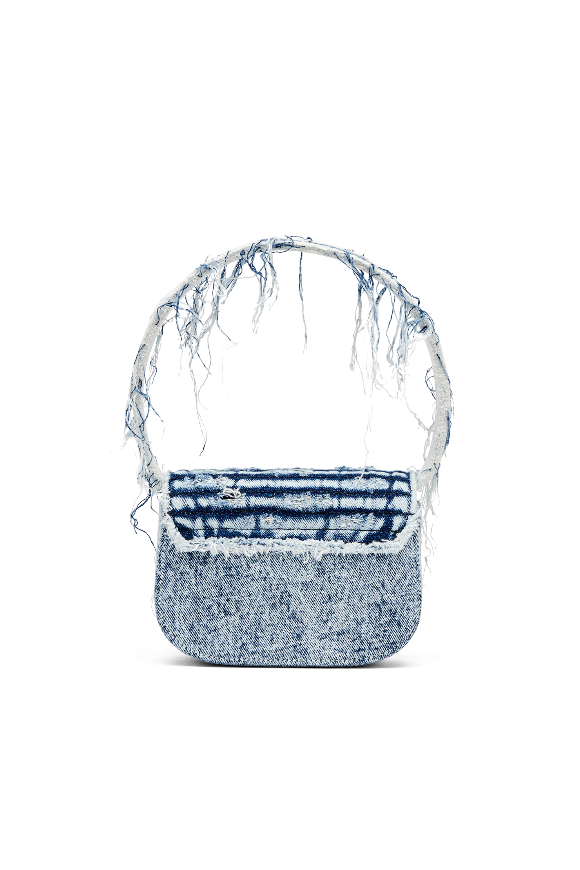 Diesel - 1DR, Damen Iconic shoulder bag in frayed denim in Blau - 2