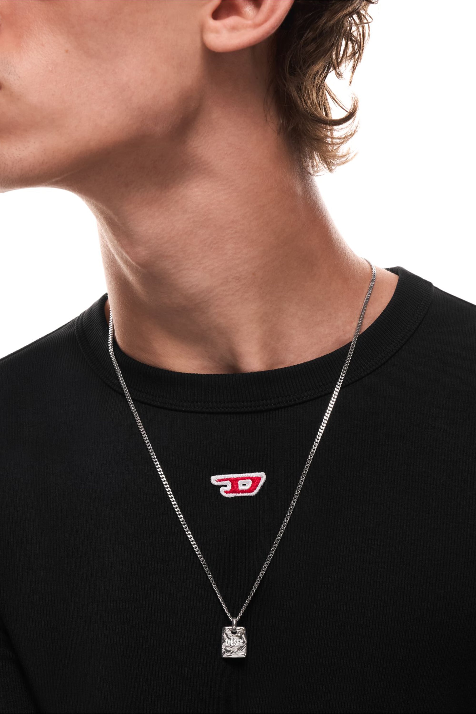 Diesel - DX1734040, Unisex Halskette mit Anh&auml;nger aus Edelstahl in Silber - 3