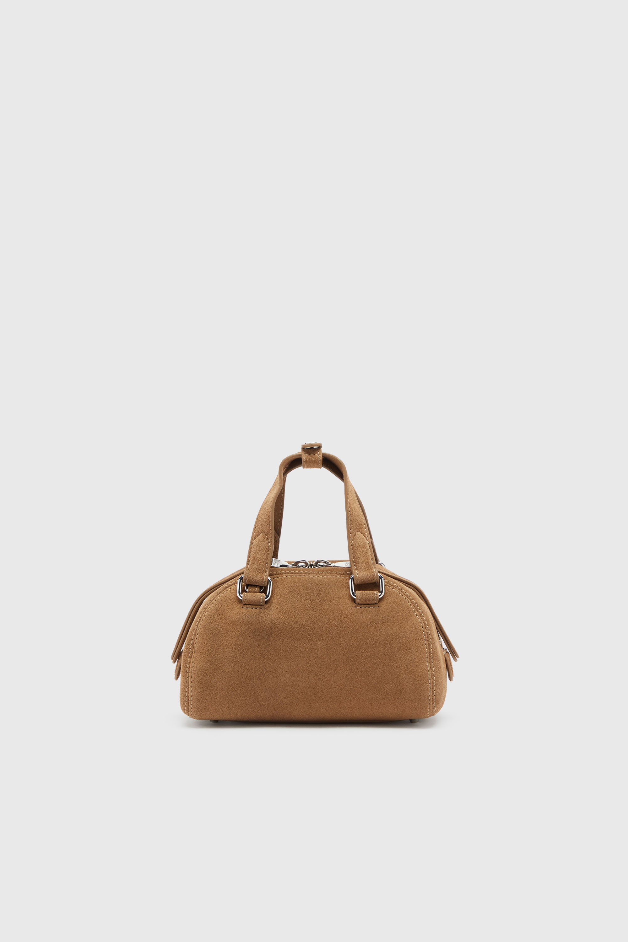 Diesel - 1DR DOME CROSSBODY, Unisex 1DR Dome-Kleine-Bowlingtasche aus Veloursleder in Beige - 5