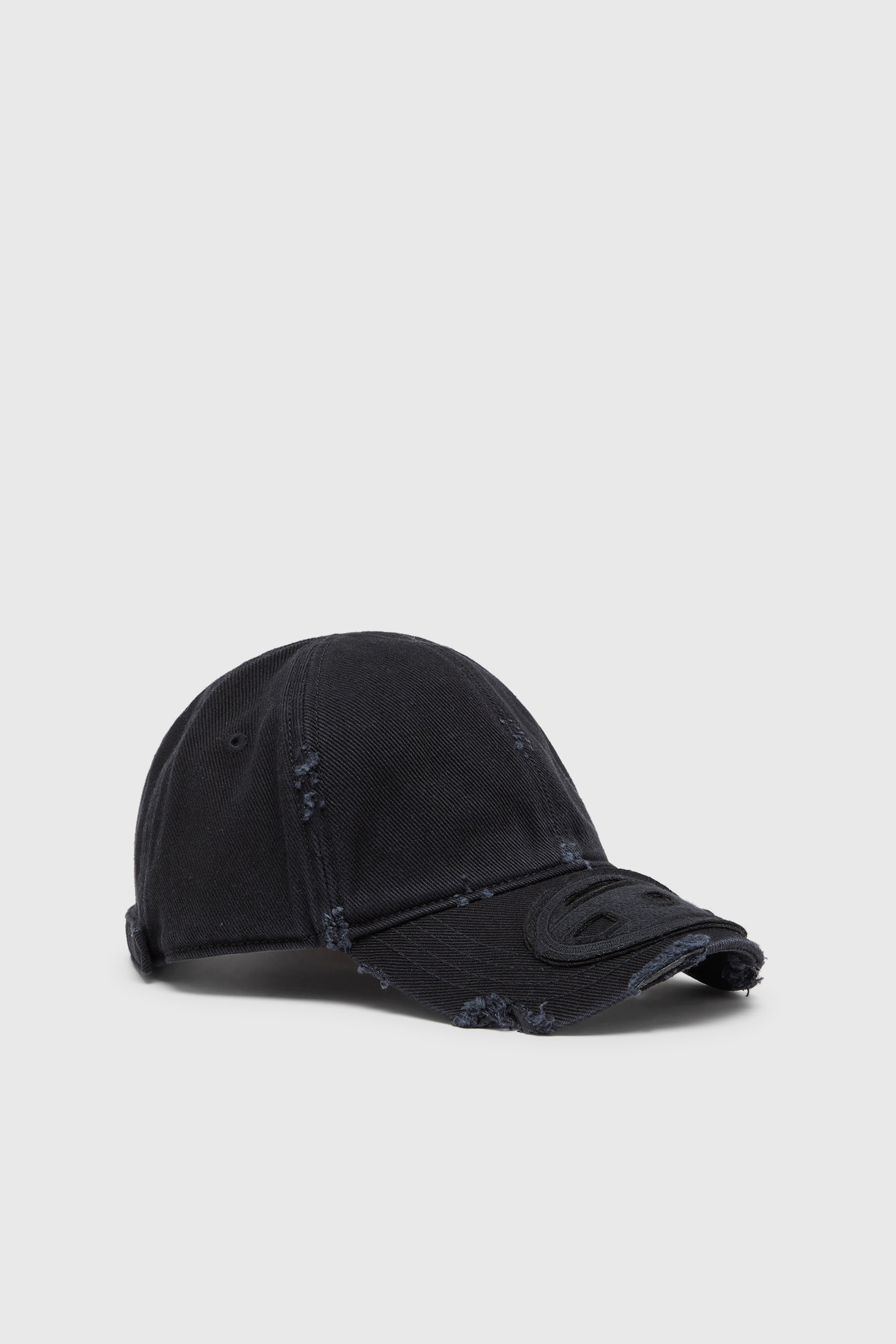Diesel - C-BIGDOV, Herren Cap aus baumwoll-twill mit distressed details in Schwarz - 1