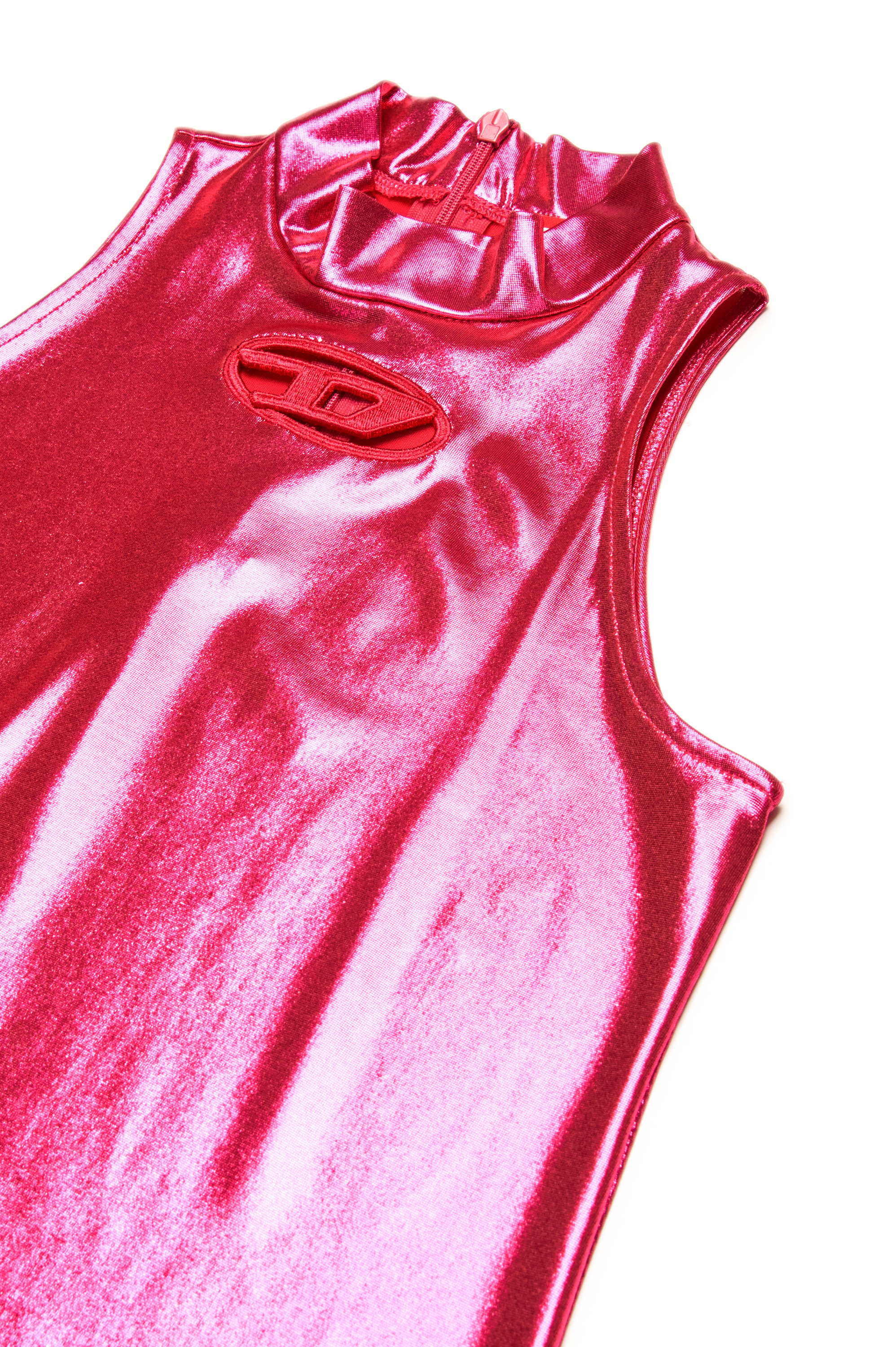 Diesel - DSTROL, Damen Metallic-Stretch-Kleid in Rosa - 3