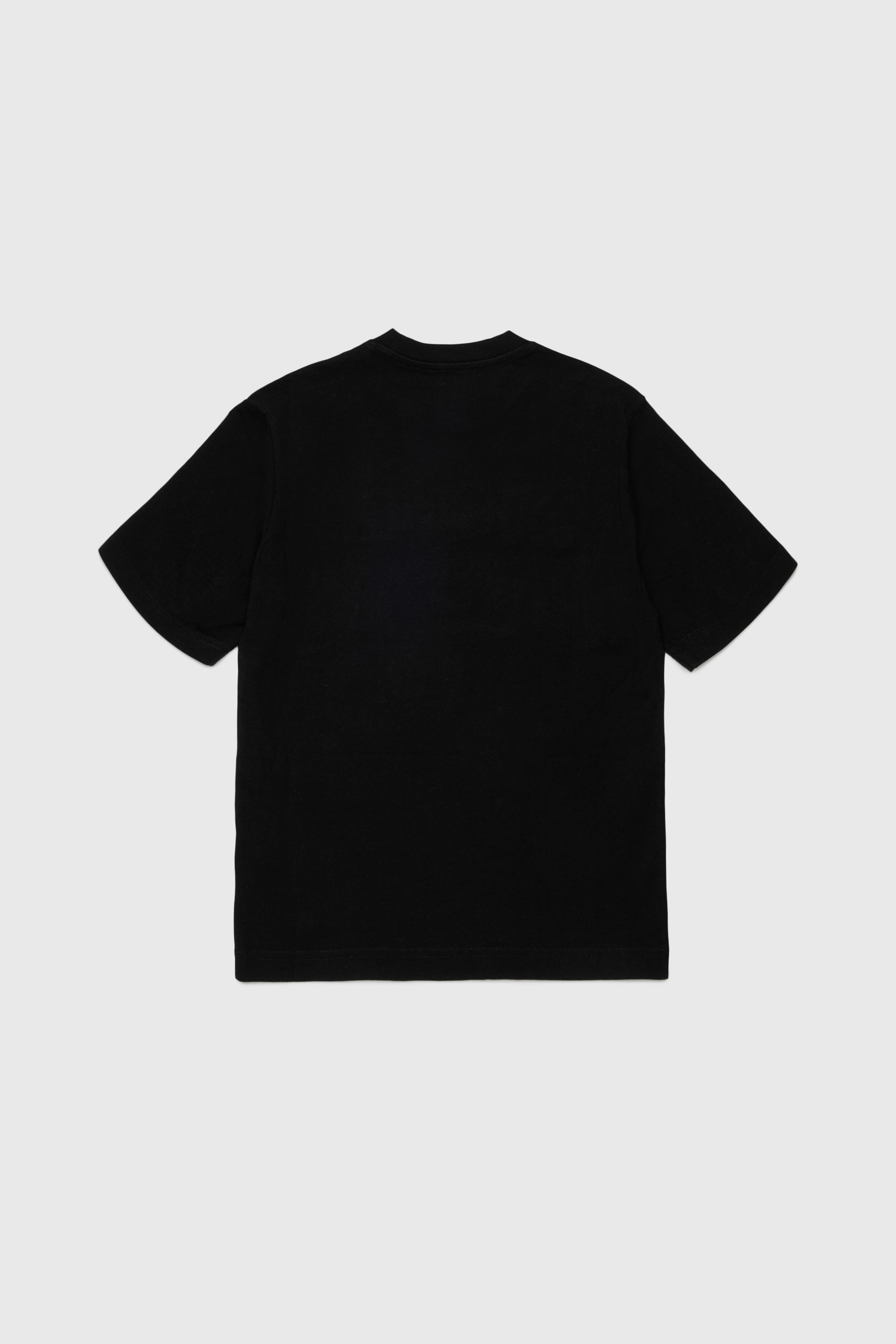 Diesel - TJEANS OVER, Herren Baumwoll-T-Shirt mit Logo im Fransen-Look in Schwarz - 2