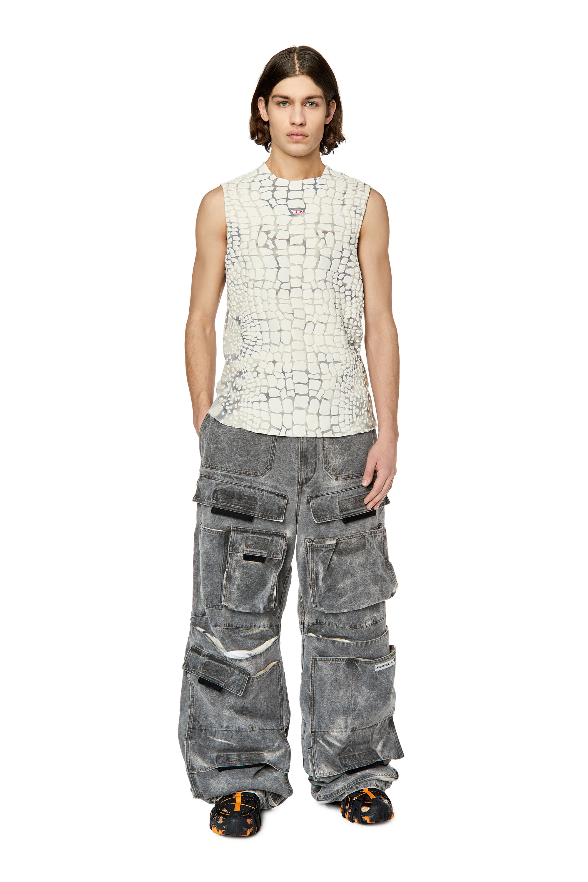 Diesel - T-WALLY, Grau/Weiss - Image 2