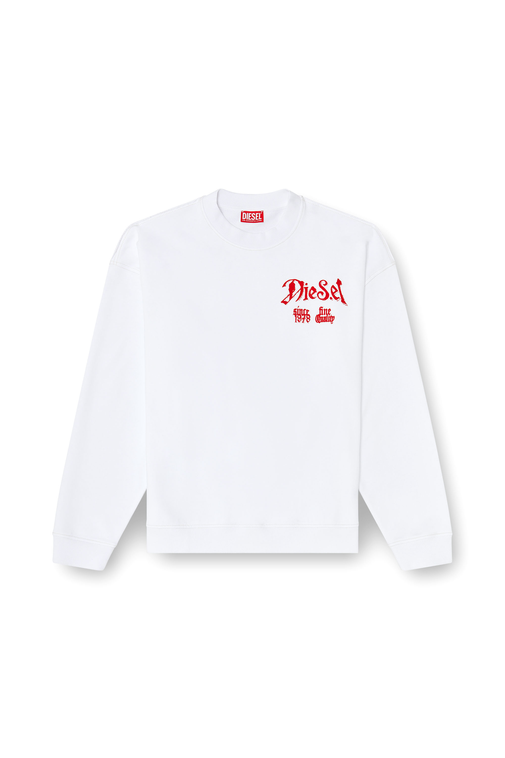 Diesel - S-BOXT-AA2, Man's Cotton sweatshirt with flocked graphics in null - 3