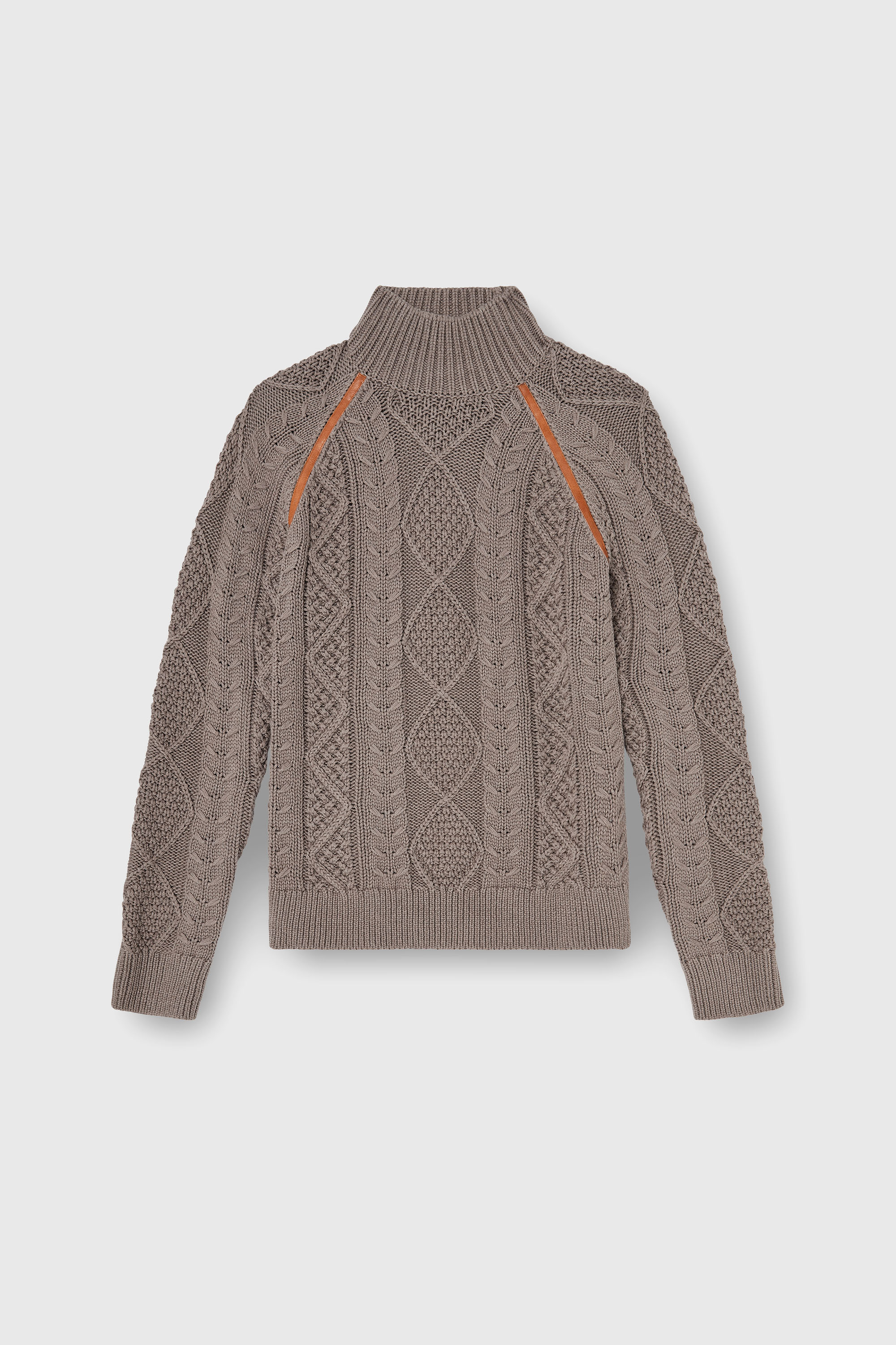 Diesel - K-INOME, Herren Rollkragenpullover im Zopfmuster in Grau - 2