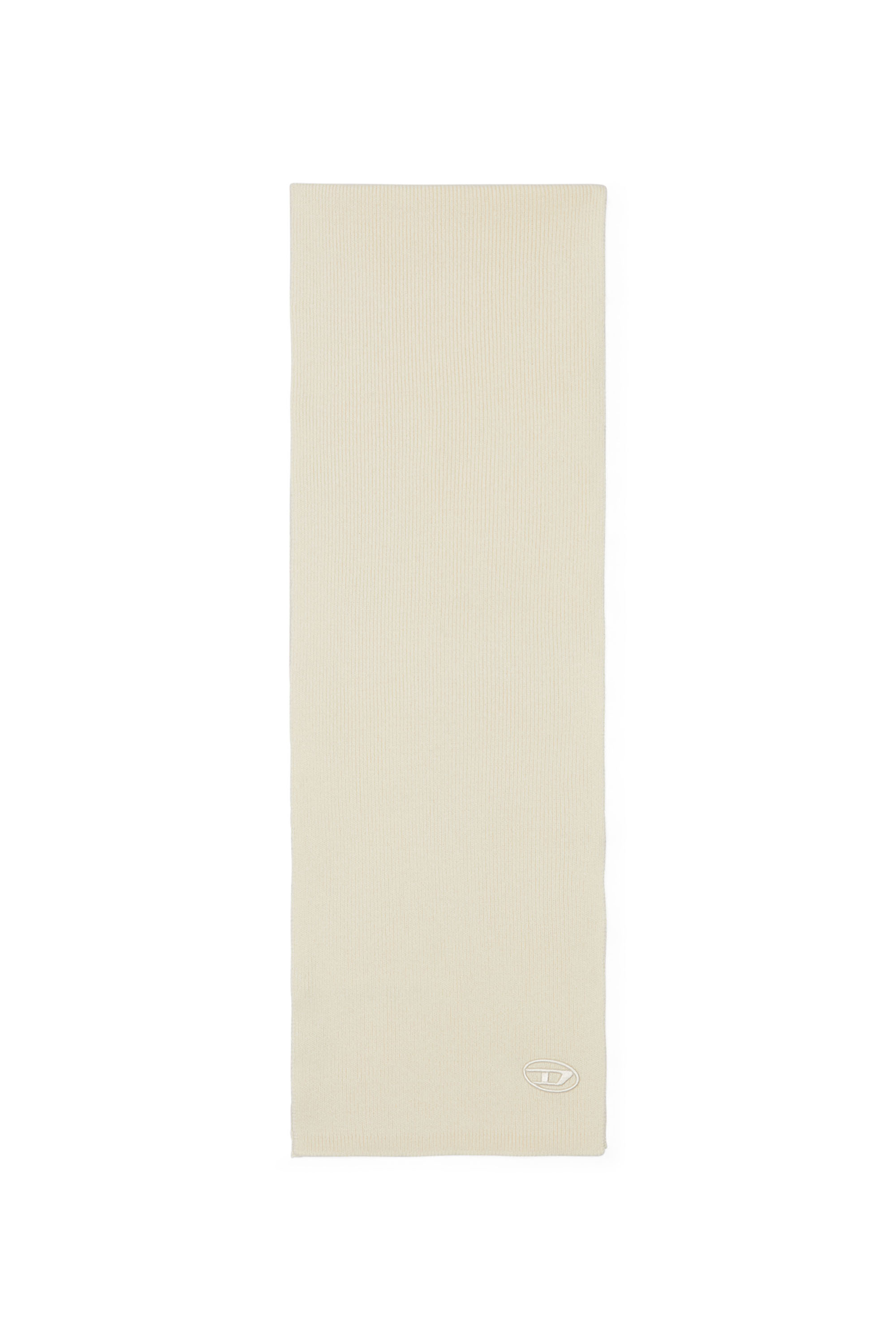 Diesel - K-CODER SCARF, Unisex Gerippter Schal aus Wollmischgewebe in Wei&szlig; - 2