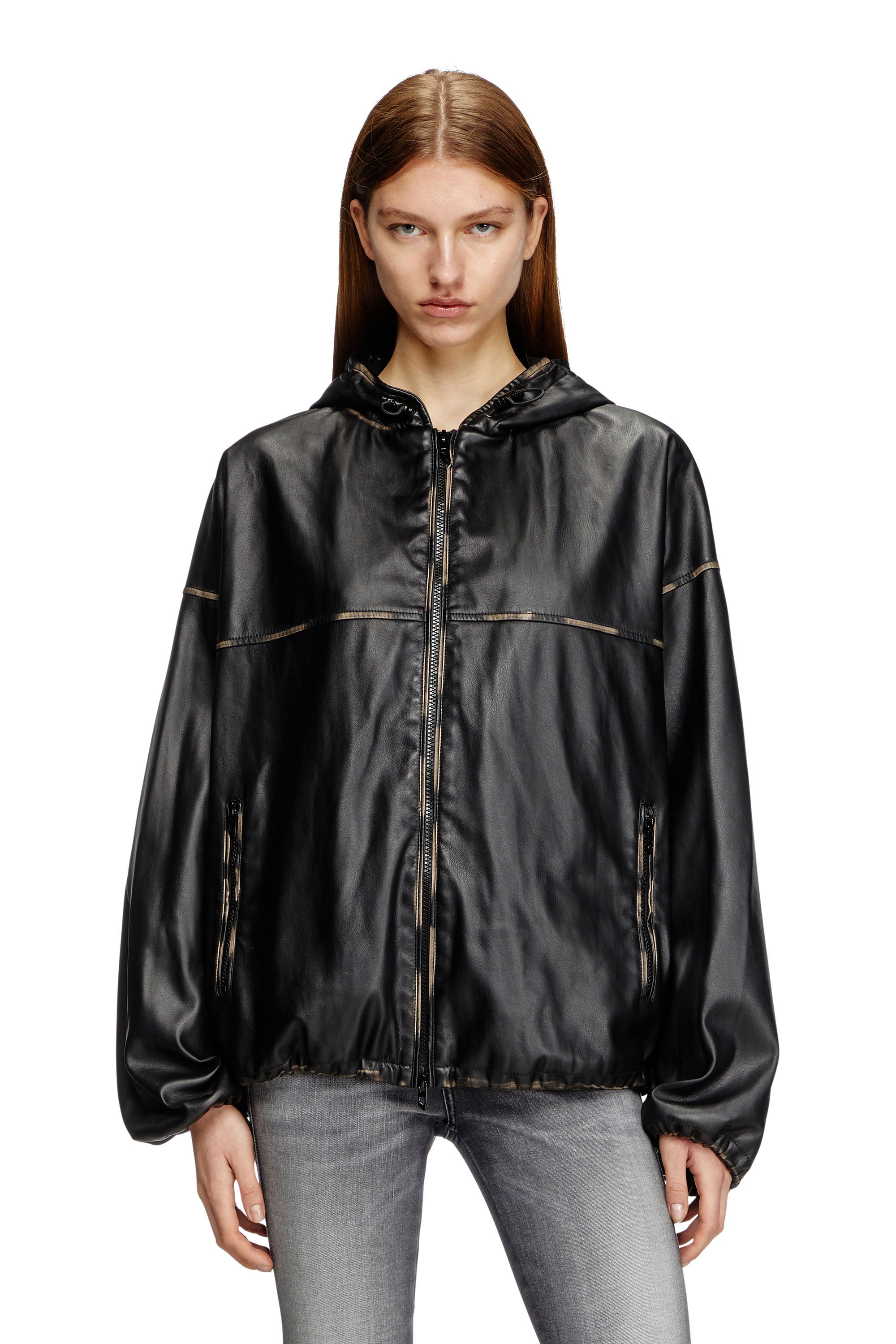 Diesel - J-ANTIL, Unisex Vielgetragene Jacke mit Kapuze in Schwarz - 6